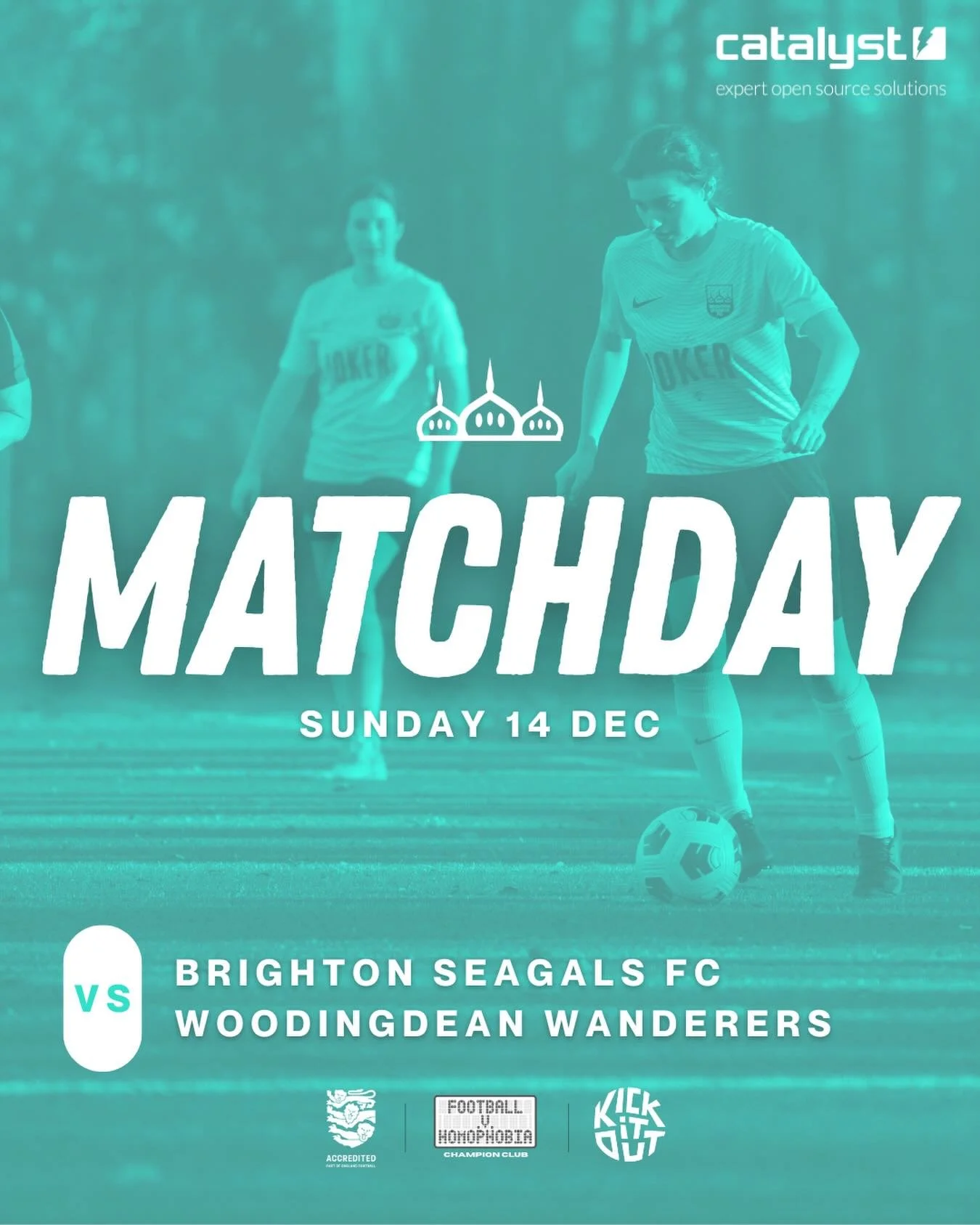 14/12/25 MATCHDAY 

🆚 Woodingdean Wanderers
🏟 Home - Cardinal Newman School, Hove
⏰ KO 2pm
🏆 SCWGFL

Thanks to our team sponsors:
⚽️🤝 Catalyst
👕🤝 @the.joker.brighton