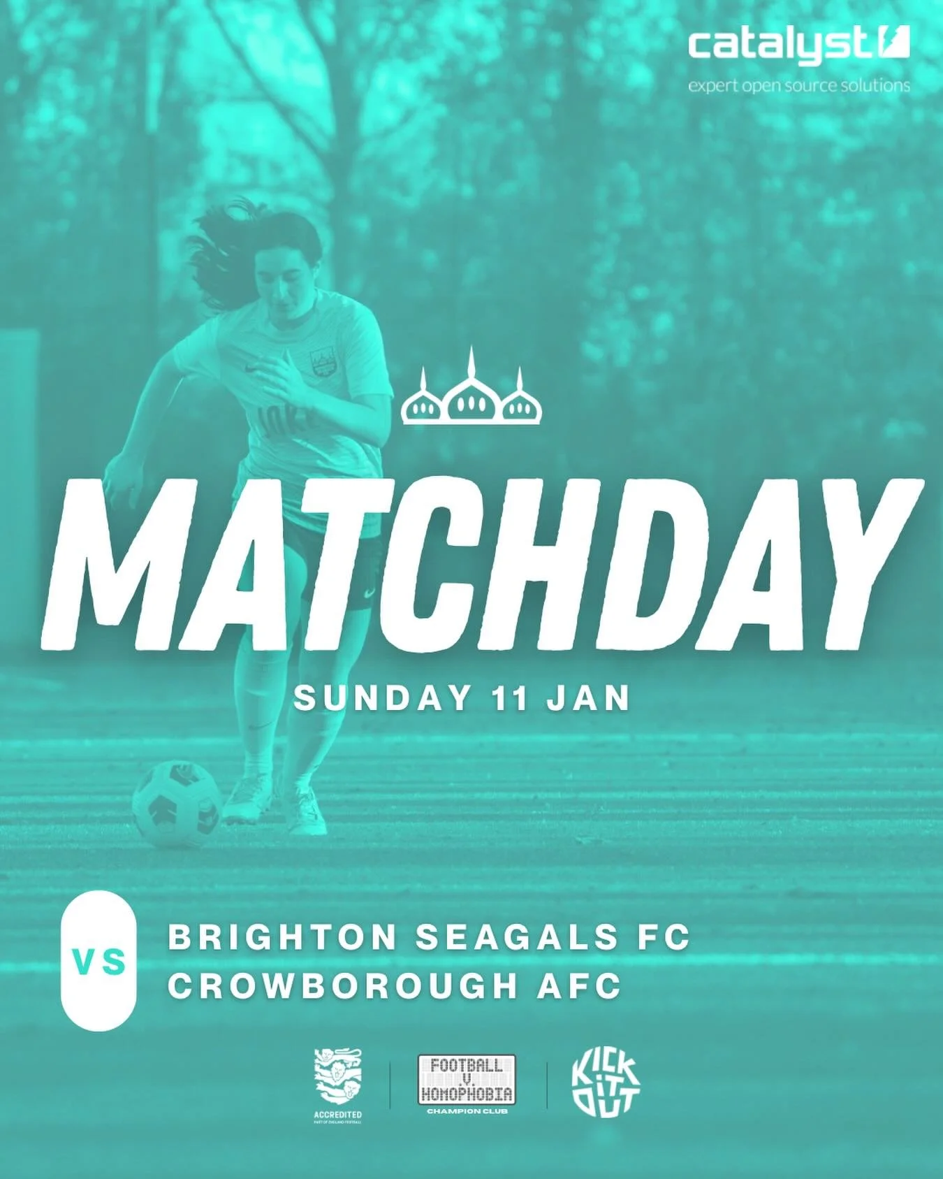 11/01/26 MATCHDAY 

🆚 Crowborough AFC
🏟 Home - Cardinal Newman School, Hove
⏰ KO 2pm
🏆 SCWGFL

Thanks to our team sponsors:
⚽️🤝 Catalyst
👕🤝 @the.joker.brighton

📸 @bx_creative_