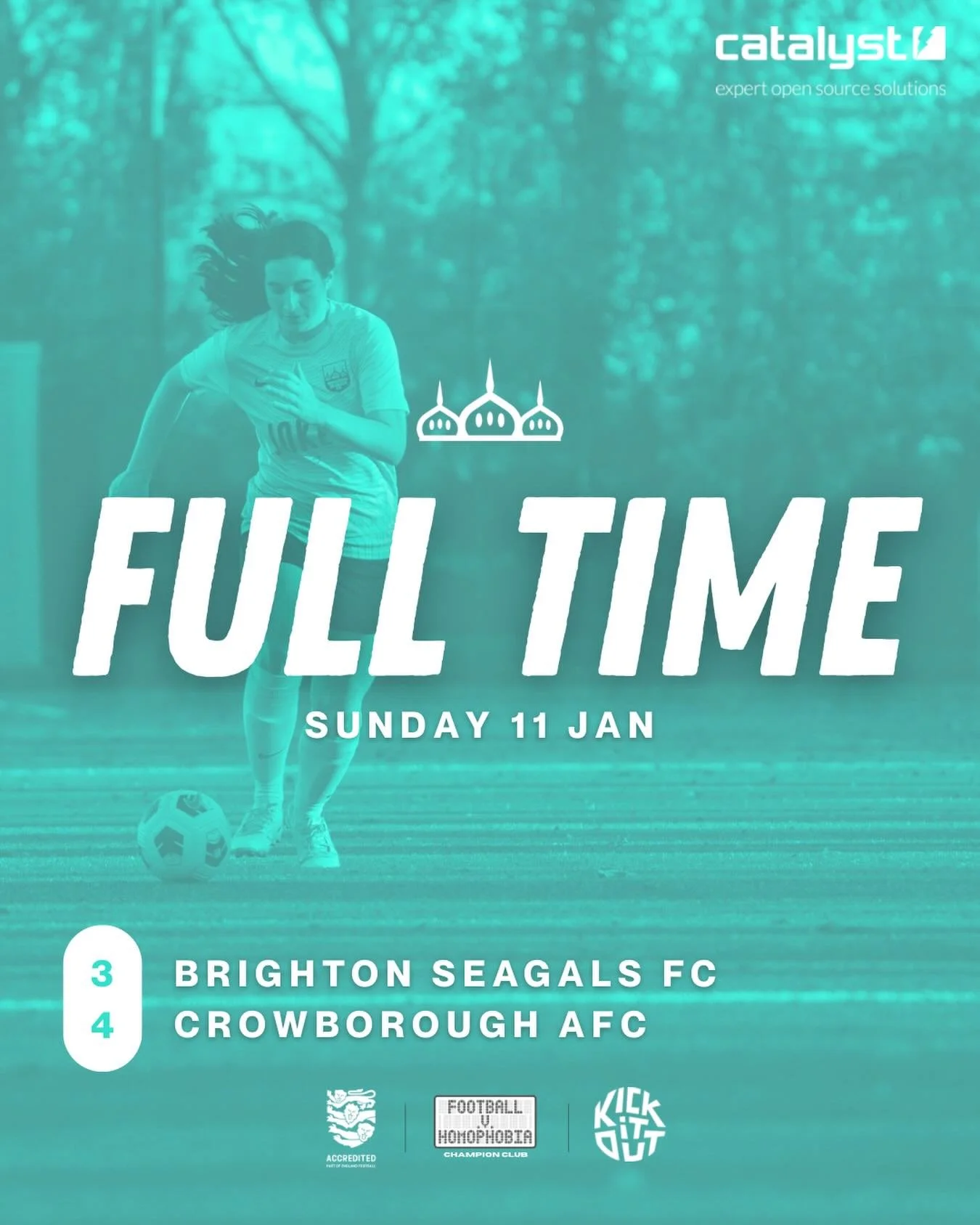 11/01/26 RESULT

3️⃣ Brighton Seagals FC
4️⃣ Crowborough AFC

⚽️ Ash, Maisie, Phoebe
🅰️ Senga

Thanks to our team sponsors:
⚽️🤝 Catalyst
👕🤝 @the.joker.brighton

📸 @bx_creative_