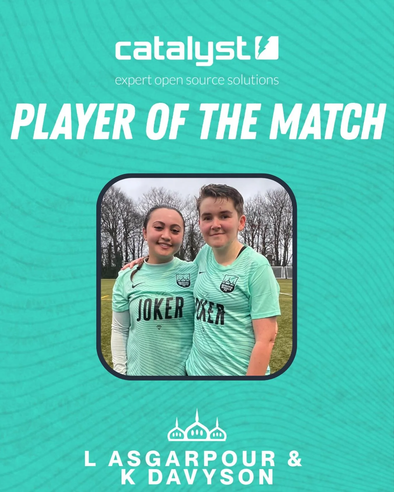 01/02/26 PLAYER OF THE MATCH 
🤩 L Asgarpour &amp; K Davyson
🤝 Sponsored by Catalyst

&ldquo;Both players never gave up throughout the match and kept driving the team forwards, linking up well on the left wing. Their continued drive and tenacity was