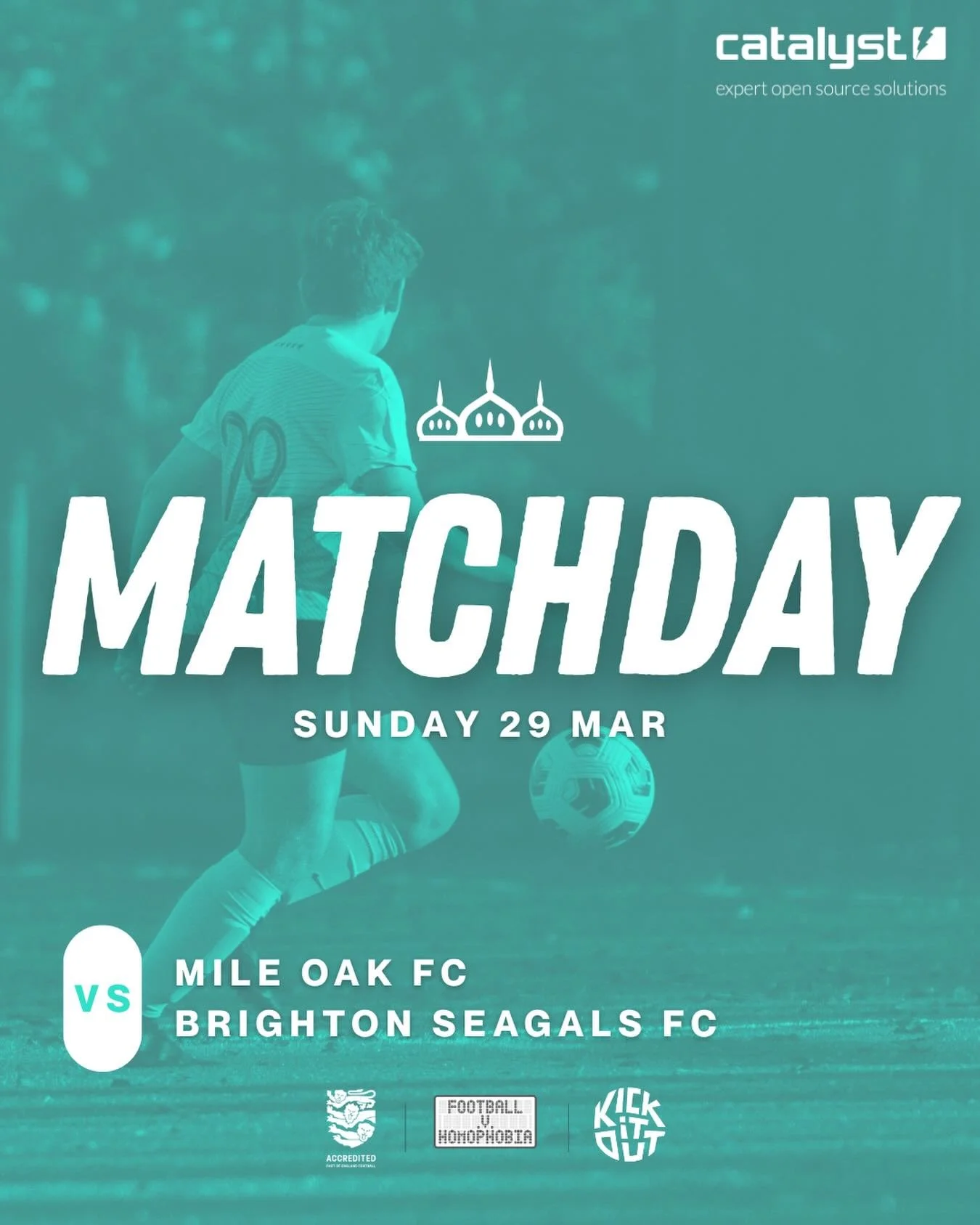 29/03/26 MATCHDAY 

🆚 Mile Oak FC
🏟 Away - Portslade Sports Centre
⏰ KO 2pm
🏆 SCWGFL Championship

Thanks to our team sponsors:
⚽️🤝 Catalyst
👕🤝 @the.joker.brighton

📸 @bx_creative_