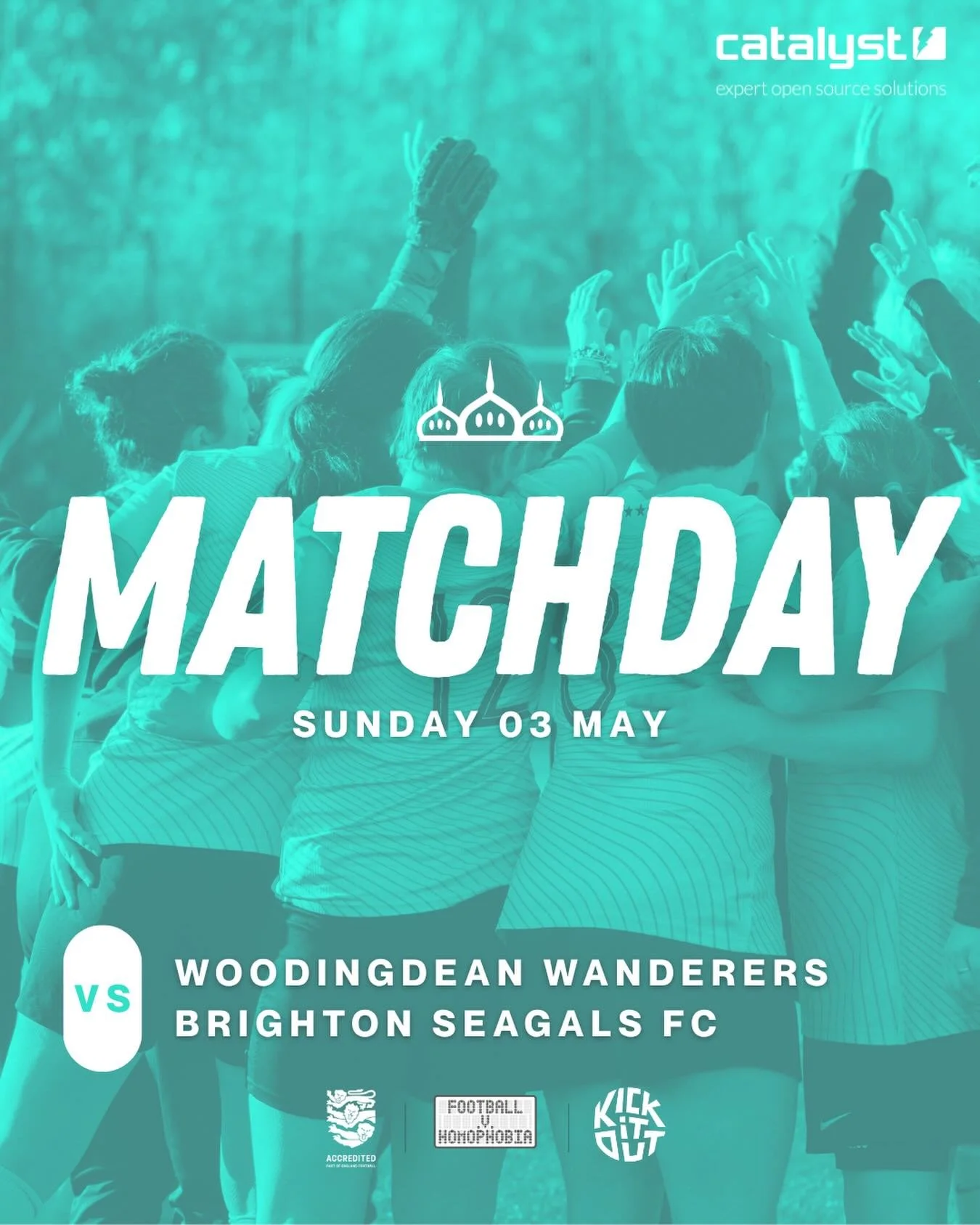 03/05/26 MATCHDAY 

🆚 Woodingdean Wanderers
🏟 Away - Longhill Sports Centre, Rottingdean
⏰ KO 2pm
🏆 SCWGFL Championship

Thanks to our team sponsors:
⚽️🤝 Catalyst
👕🤝 @the.joker.brighton

📸 @bx_creative_