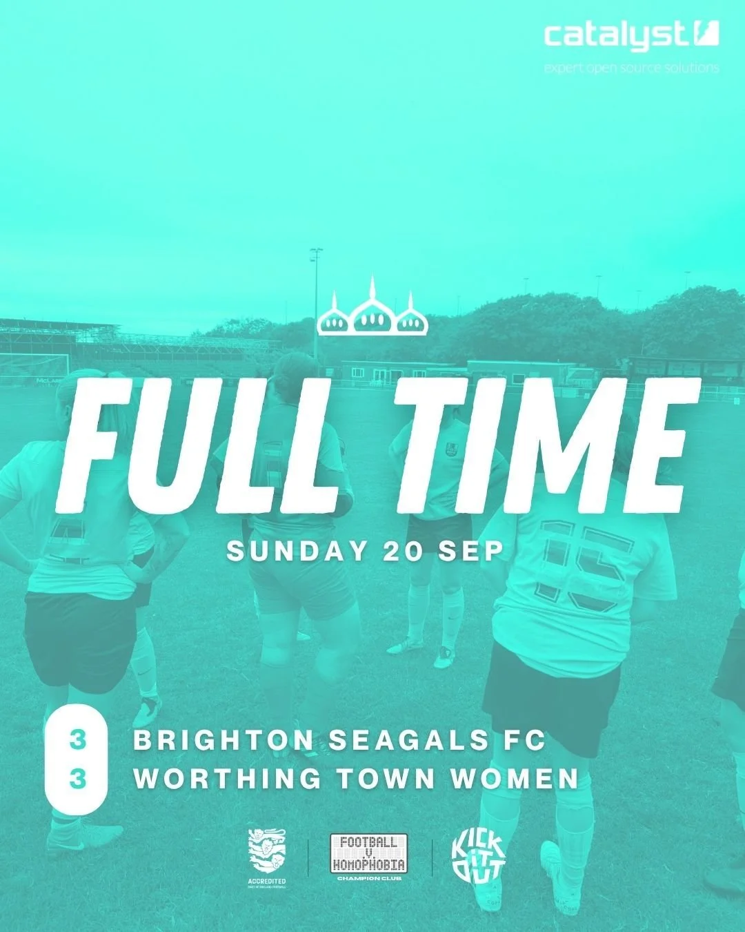 ⚽️ FULL TIME | 3&ndash;3

Late drama at home as the Seagals battle to a point against Worthing Town Women.

After going behind early, Mon levelled things up before the break, before Phoebe put us 2&ndash;1 ahead in the second half.

Worthing struck t