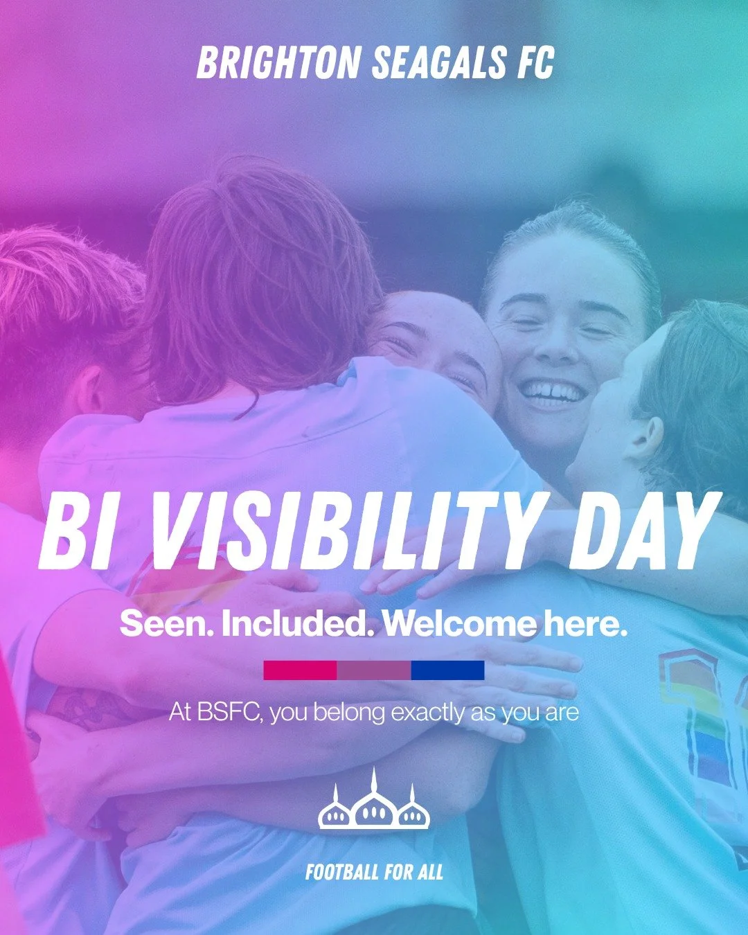 💗💜💙 BI VISIBILITY DAY

Today we&rsquo;re celebrating the bisexual members of our community and recognising why visibility still matters.

💗💜💙

📸 @bx_creative_

#BiVisibilityDay #BiVisibility #BrightonSeagals #BSFC #LGBTQFootball #FootballForAl