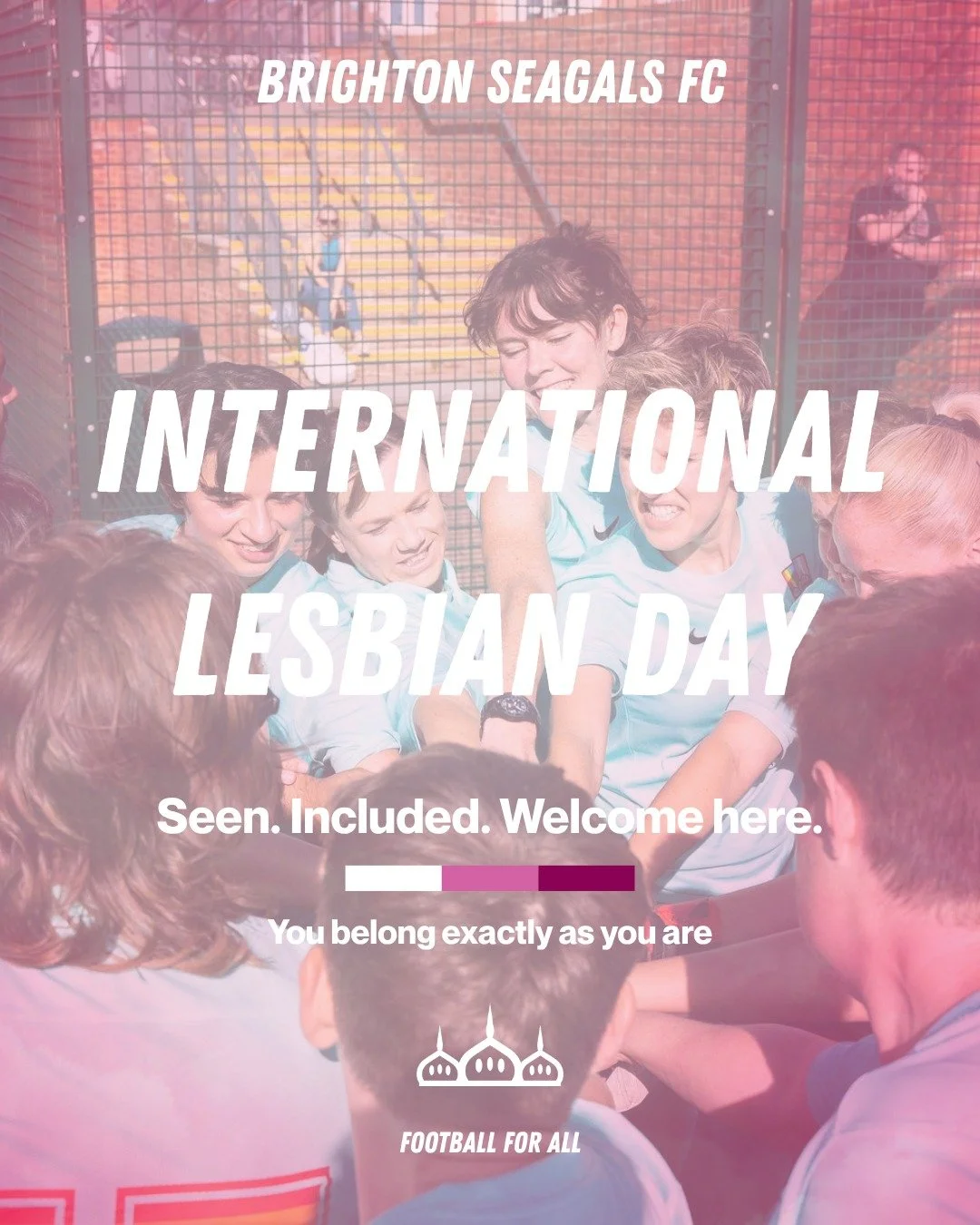 🧡🤍🩷 INTERNATIONAL LESBIAN DAY

Today we&rsquo;re celebrating the lesbian players, members, supporters and people across our wider football community.

Lesbians have always been part of women&rsquo;s football...on the pitch, on the sidelines and in