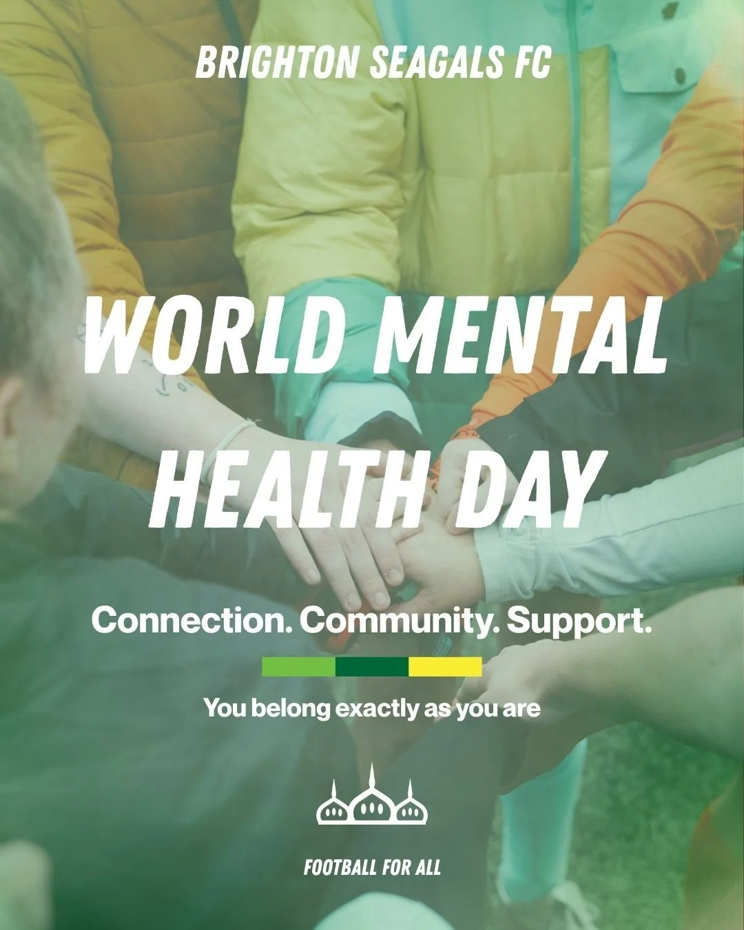 🟢 WORLD MENTAL HEALTH DAY

Football can be a place to switch off, connect with people and feel part of something, but we also know that sometimes people need more direct support.

A little reminder to our players, members and volunteers that we have