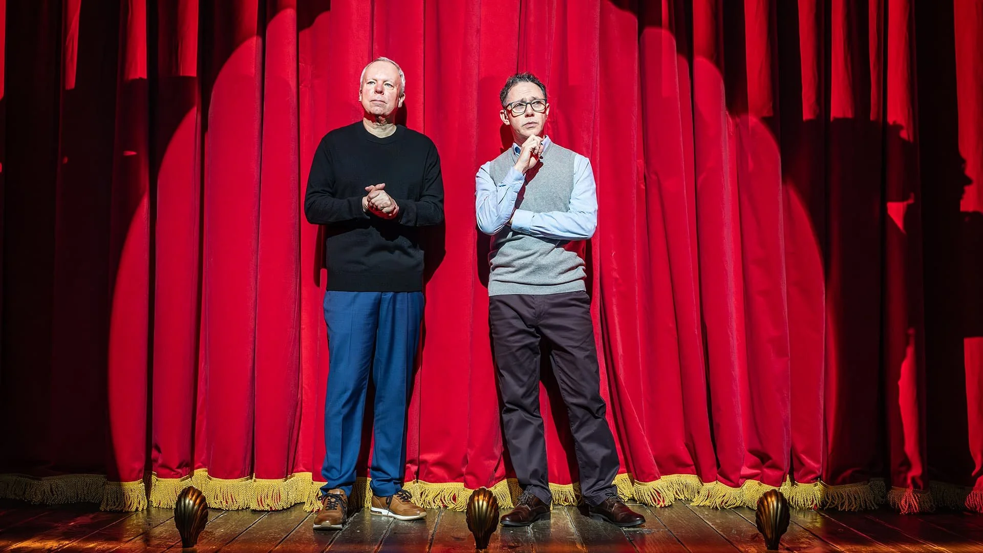 Reece Shearsmith and Steve Pemberton standing on stage for  Inside No. 9: Stage/Fright
