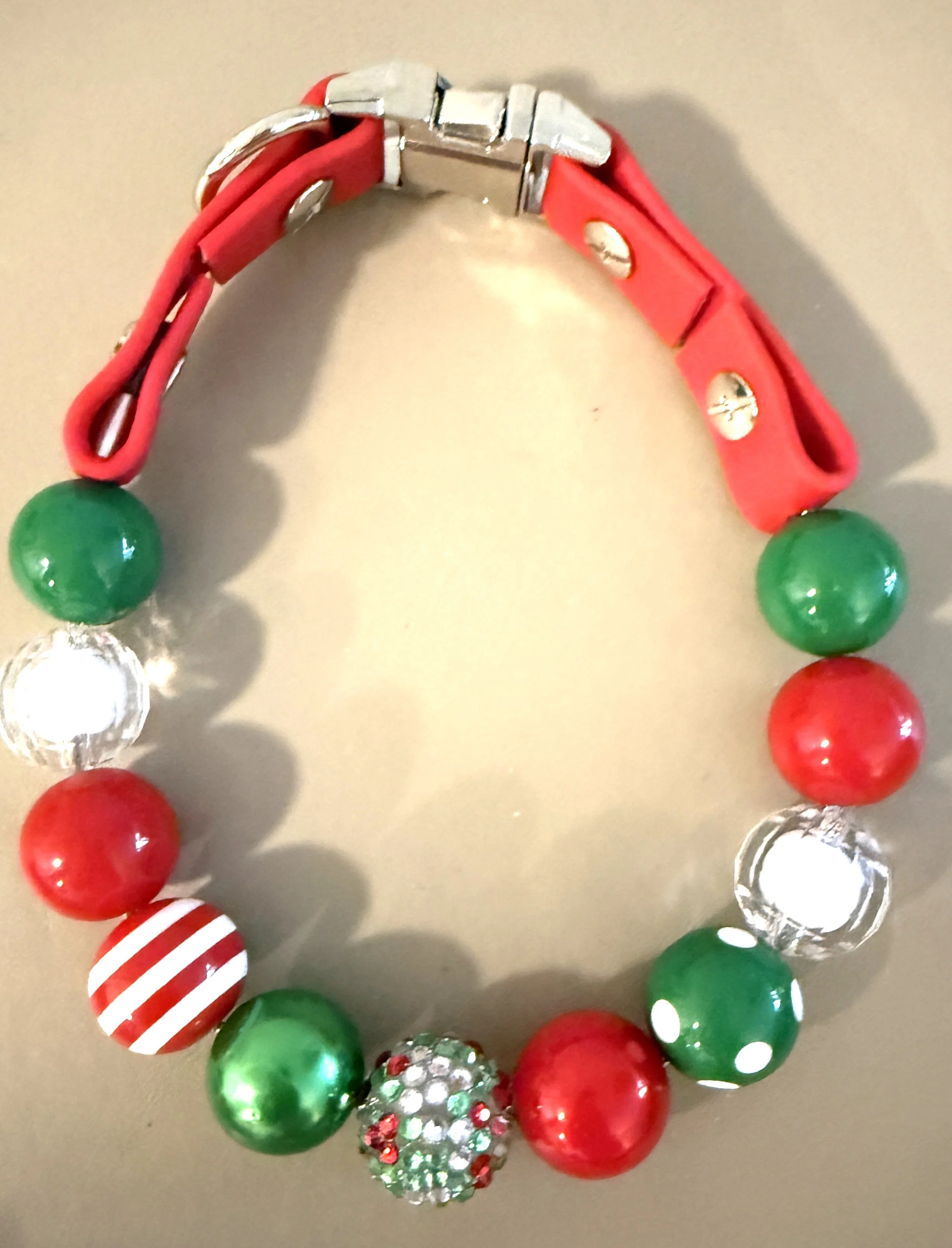 Beaded Dog Collar with quick side release buckle