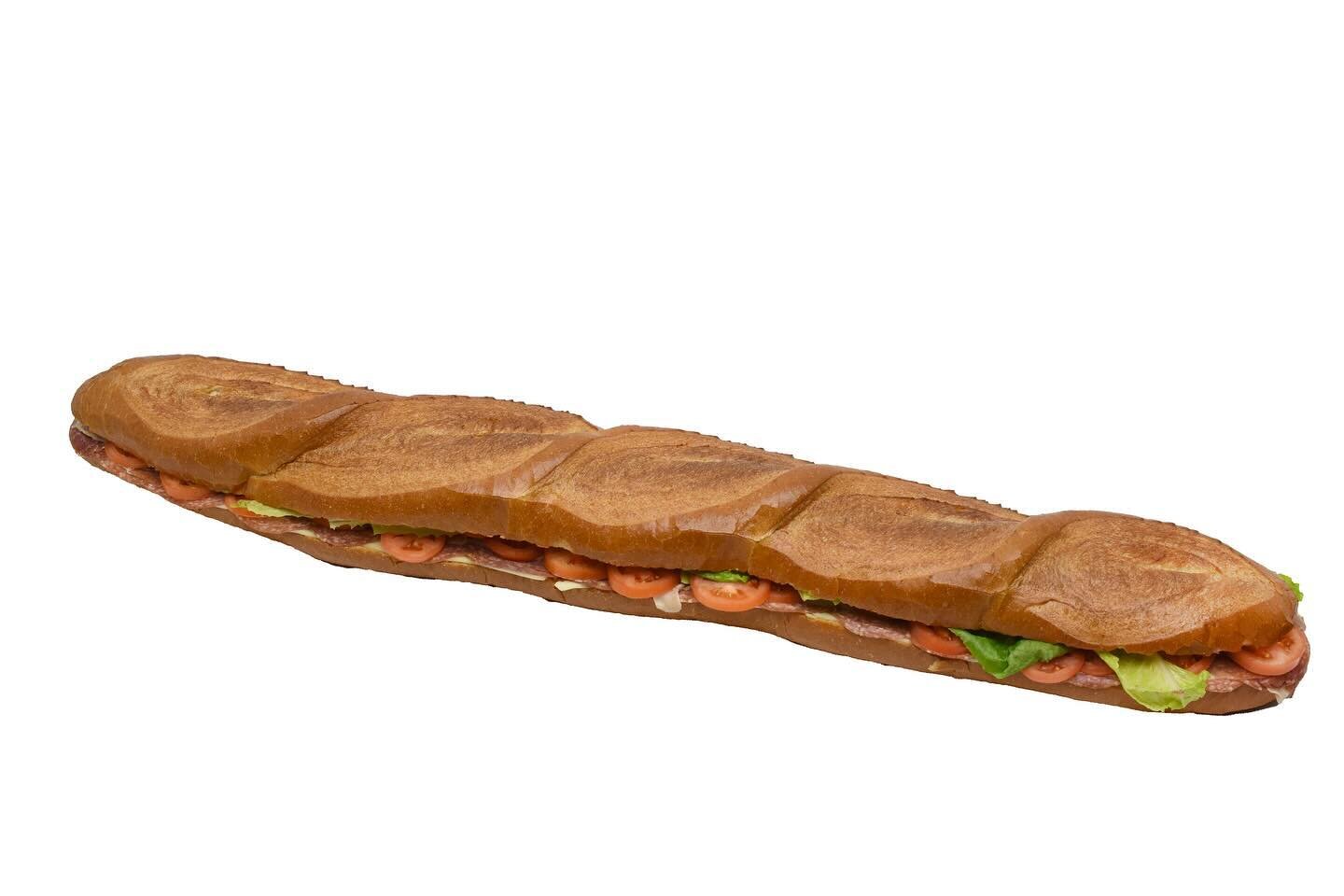A Big Dude for a Big Game 🏈 order now your &ldquo;Picnic Sandwich Platter&rdquo; The Italian 🇮🇹&quot; 3-foot, or 6-foot bread, filled with Prosciutto, Salami, Provolone, Lettuce, Tomato, and Red Onions with the house Italian Dressing; cut in 18/36