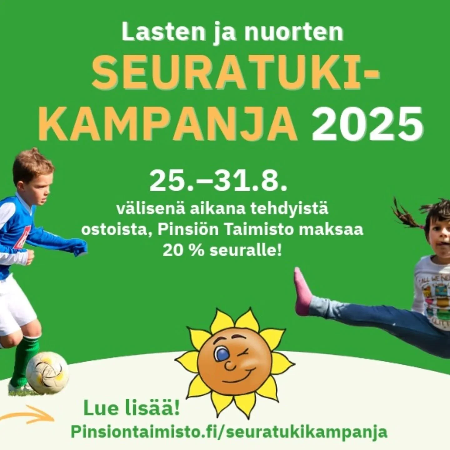 H&auml;H&auml; on mukana Pinsi&ouml;n taimiston seuratukikampanjassa, joten l&auml;htek&auml;&auml;h&auml;n ostoksille elokuun viimeisell&auml; viikolla. Taimisto on avoinna arkisin 9-18, lauantaina 10-16 ja sunnuntaina 12-16.

Kannattajien ei tarvit