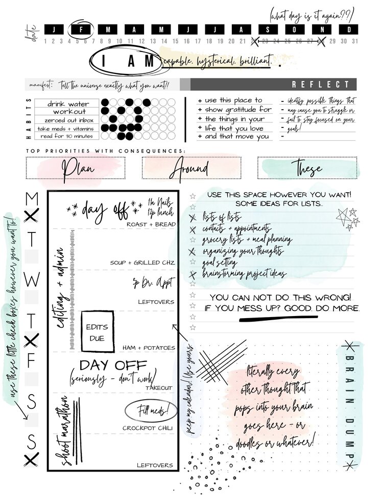 Focused Weekly Planning Notepad — Imperfect Inspiration
