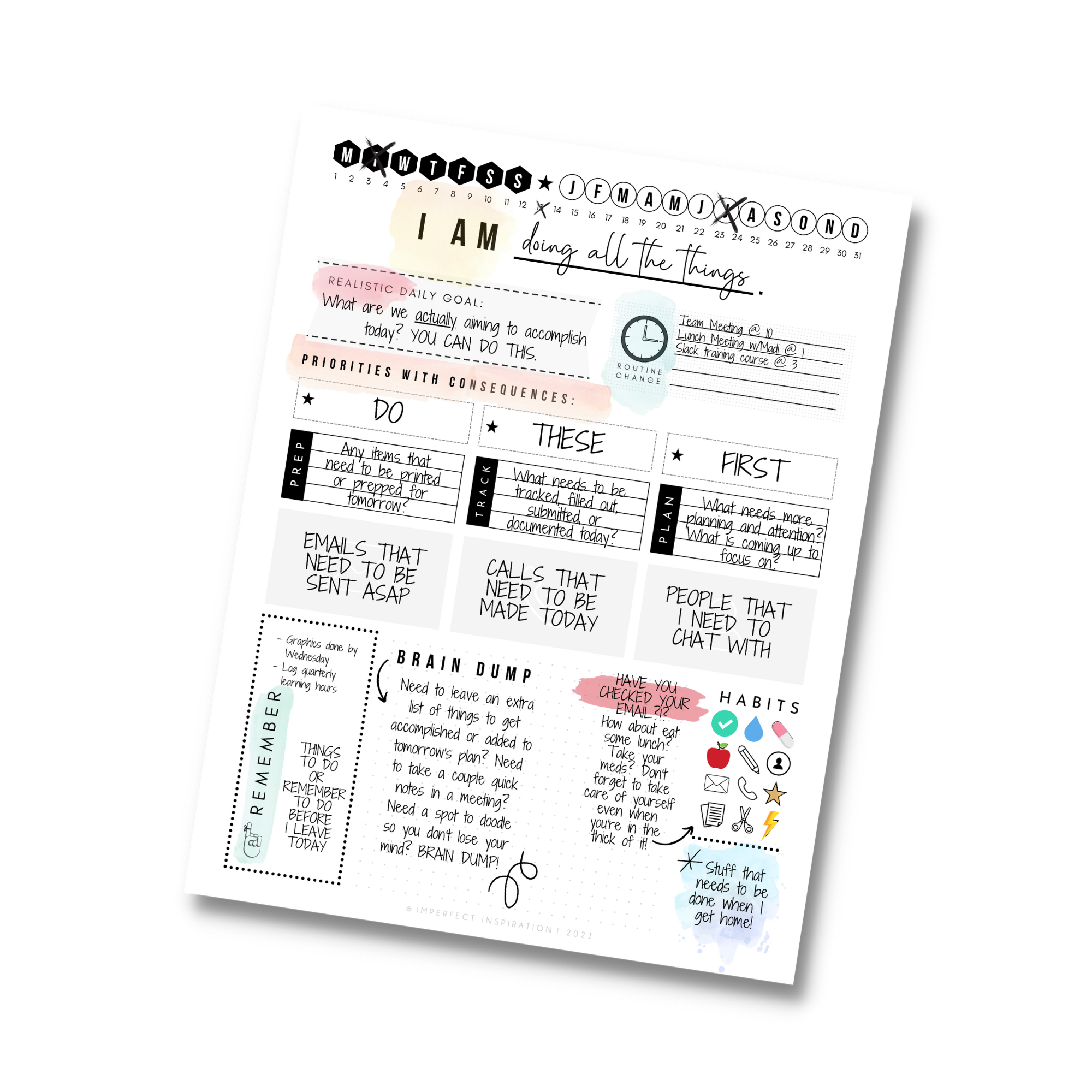 Customizable Worklife + Teacher Planner Digital Canva Template — Imperfect Inspiration