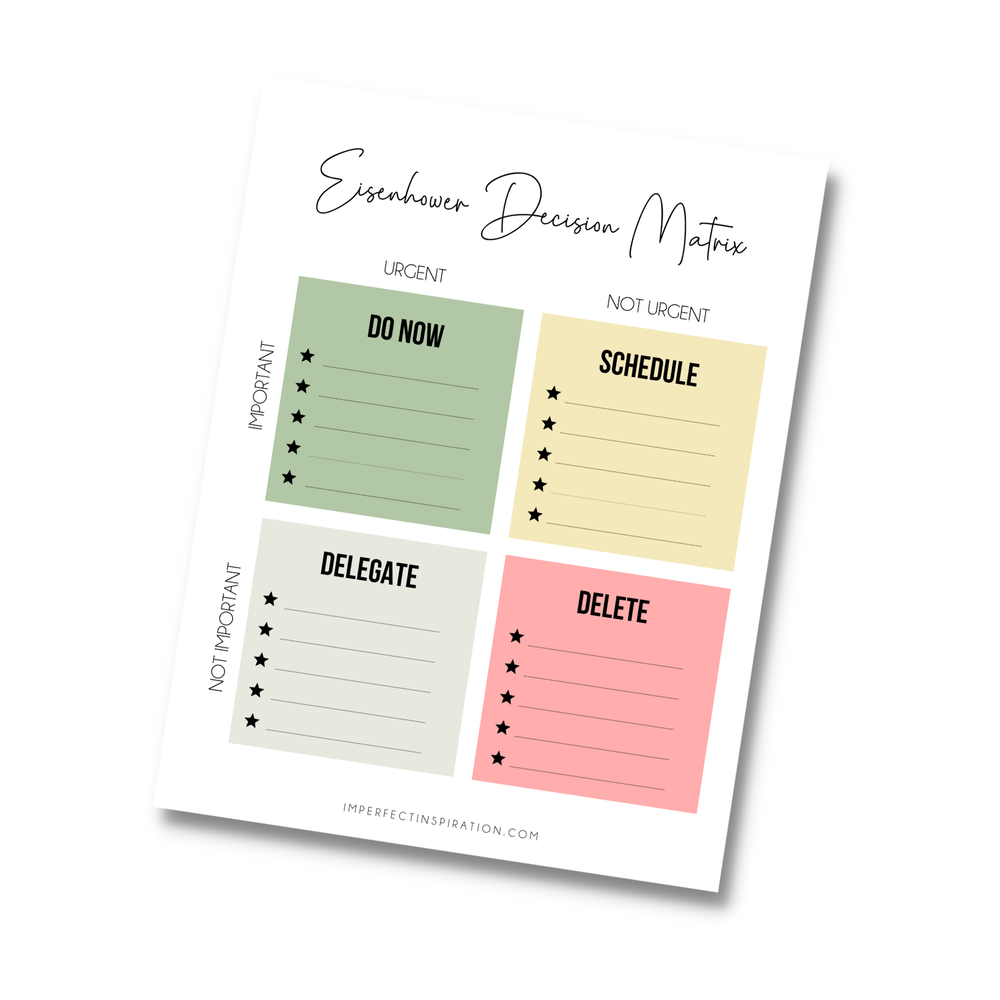 Free Decision Matrix Worksheet — Imperfect Inspiration