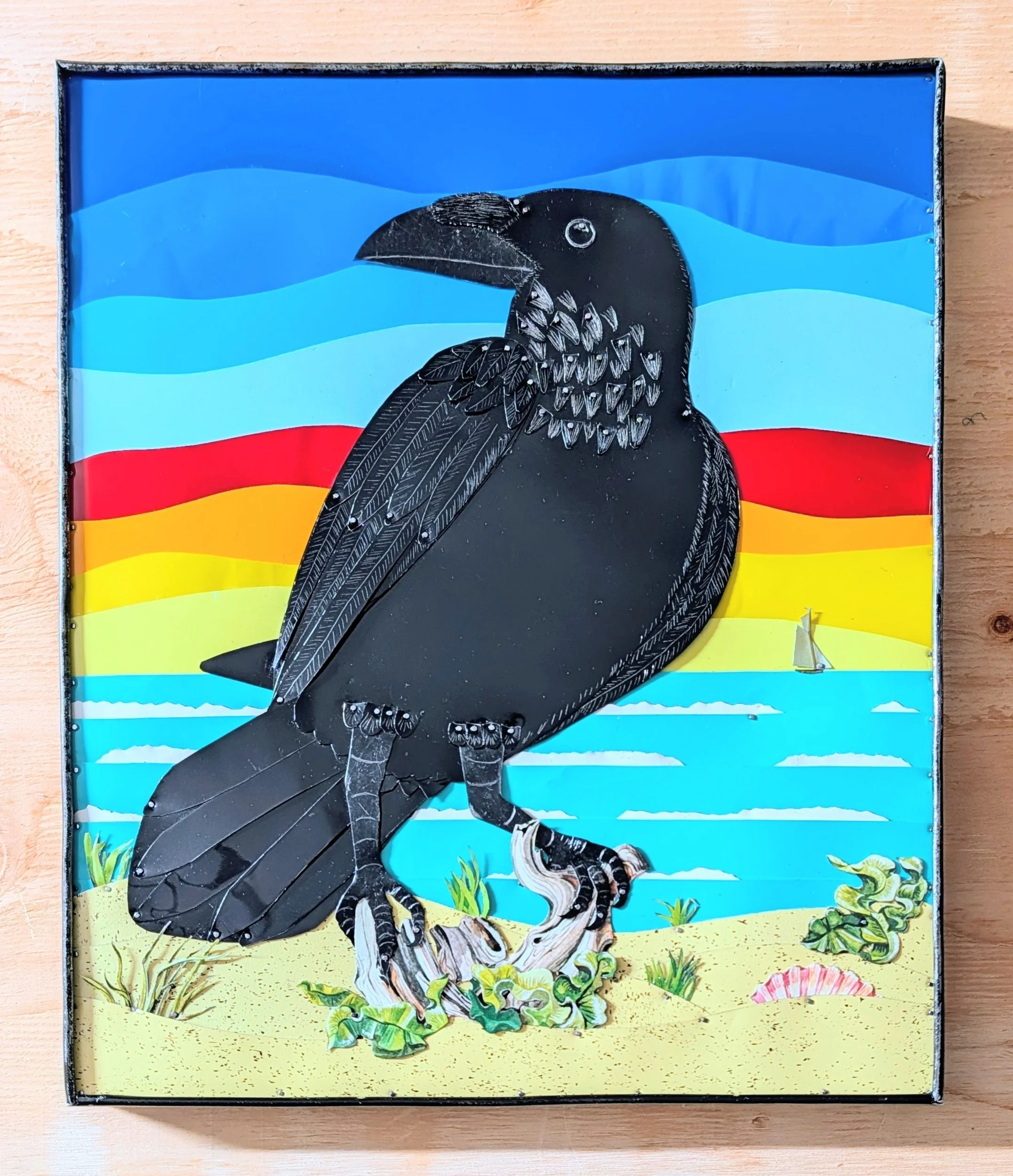 RAVEN ON THE BEACH 