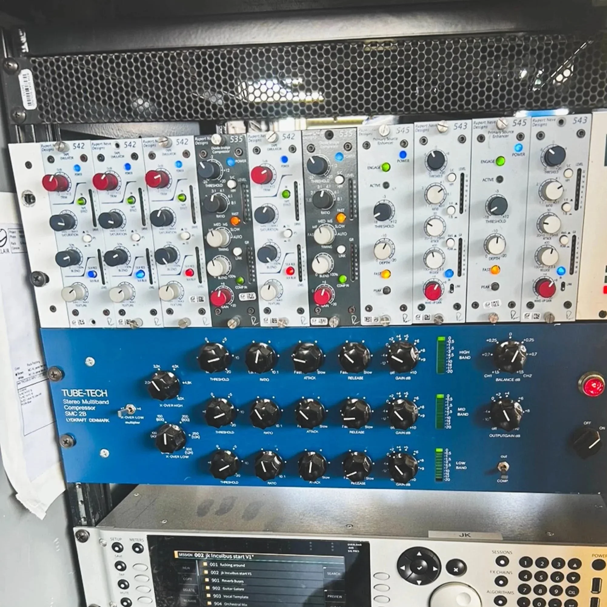 A Loaded 500 Series Rack at FOH with Incubus