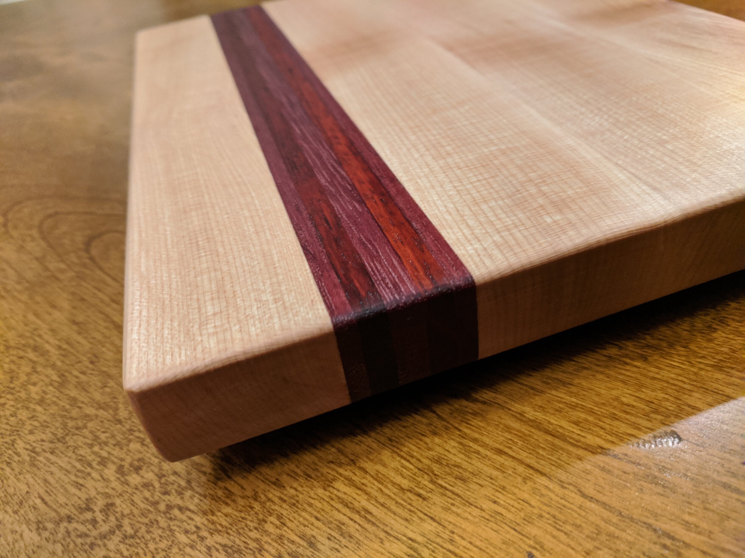 Purpleheart and Maple Striped Cutting Board