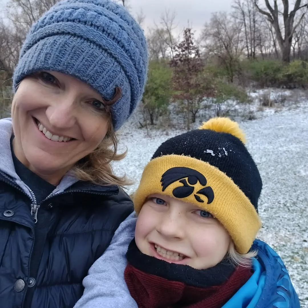 Soren insisted we get bundled up for our first walk in the &ldquo;snow.&rdquo; Tennis shoes would have sufficed for this dusting of snow, but he dug out the snow boots and everything!

Maybe he loves winter because he was born on a record setting col