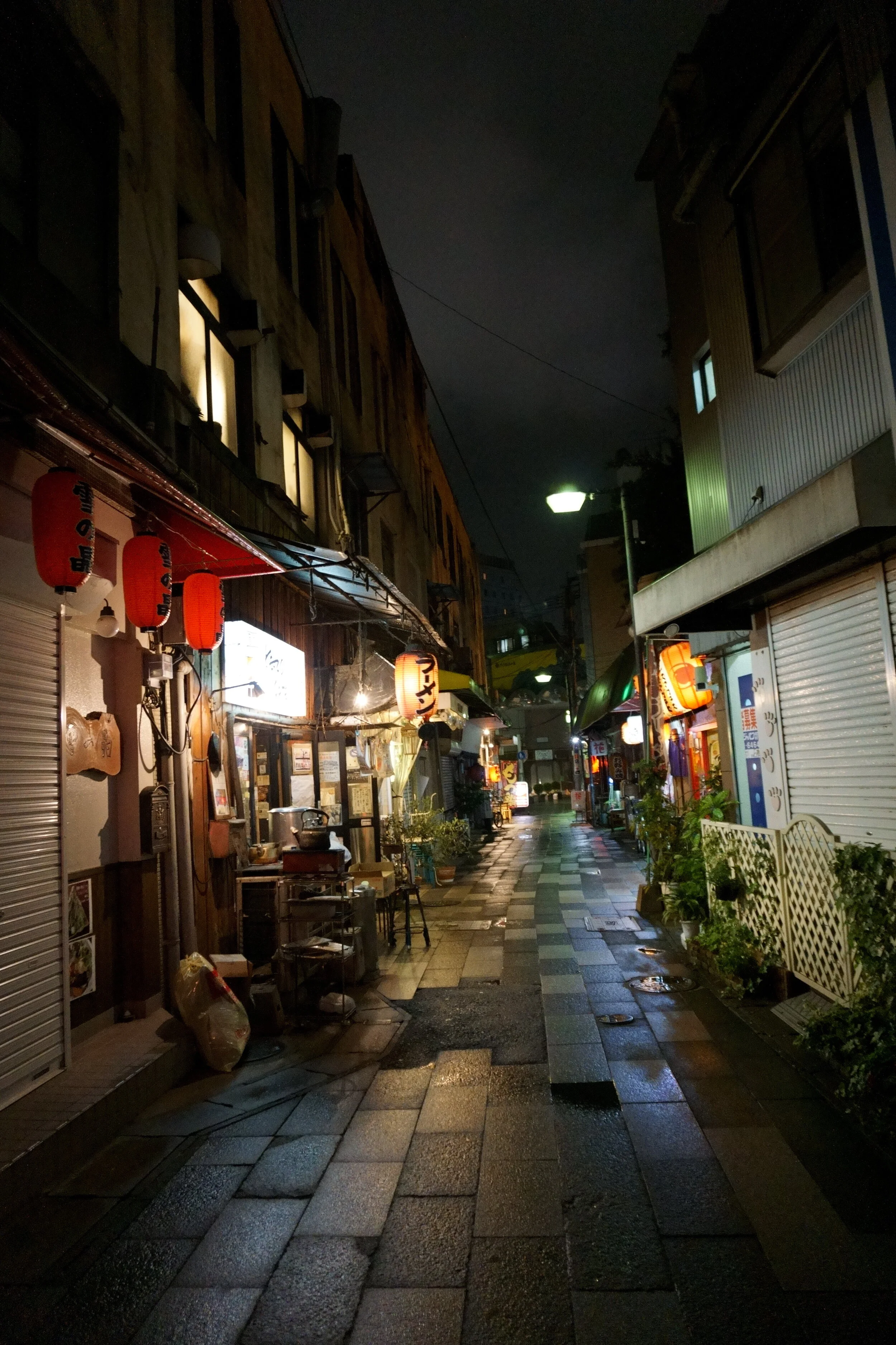 Dark Alley in Fukuoka, Japan