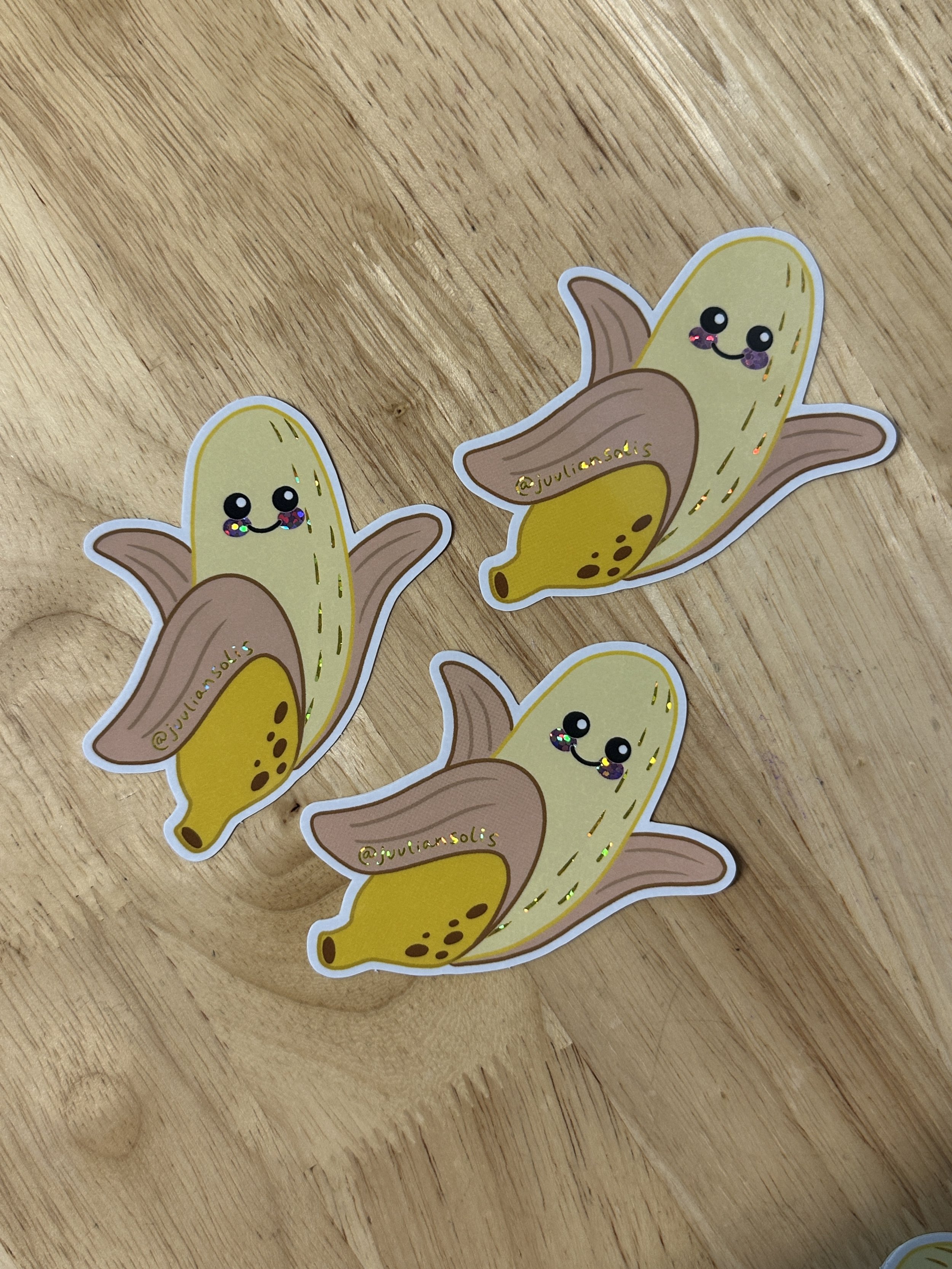 Glitter banana sticker
