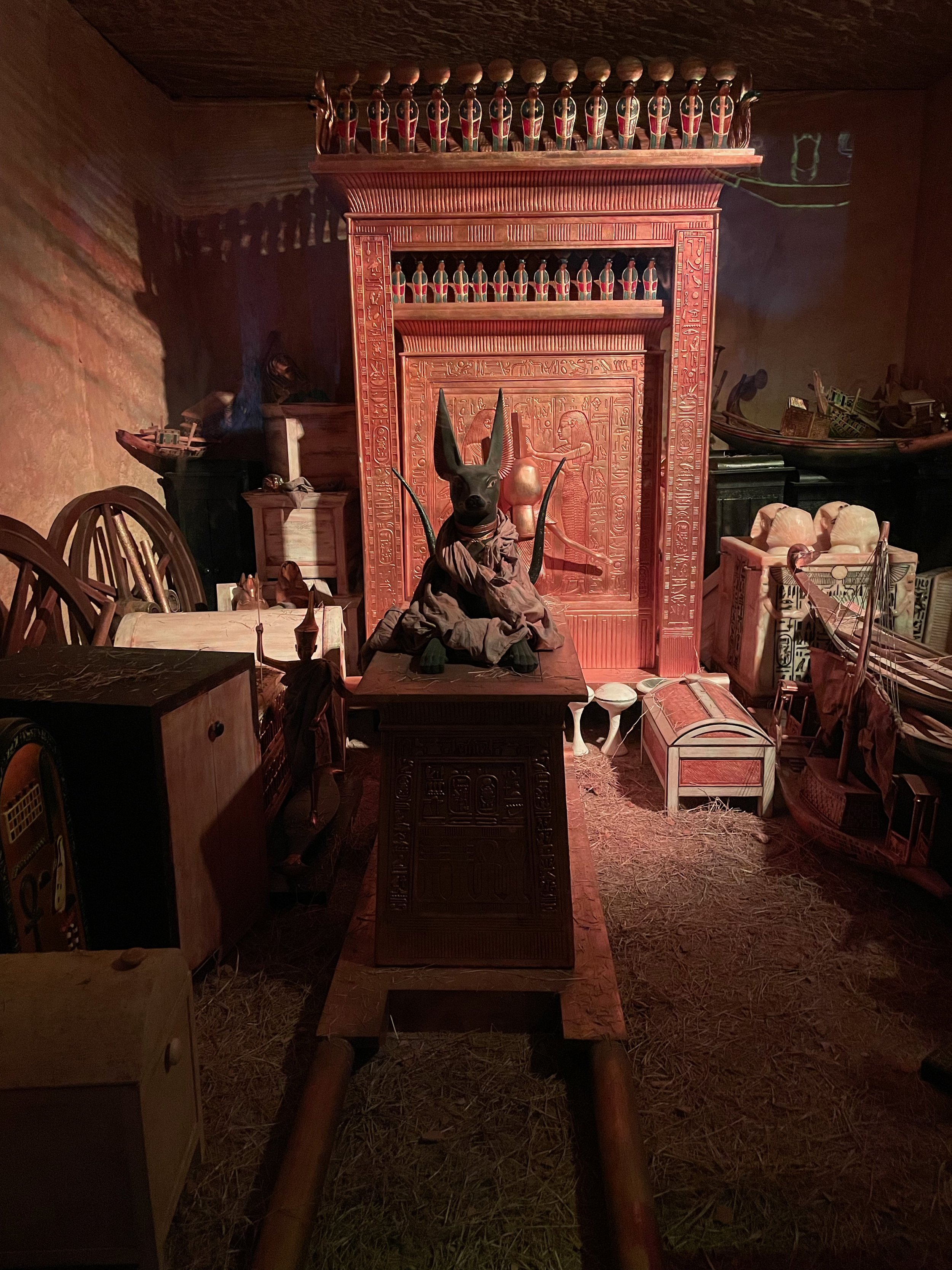  A re-creation of the treasury room within King Tut’s Tomb including a nine foot shrine of Anubis 