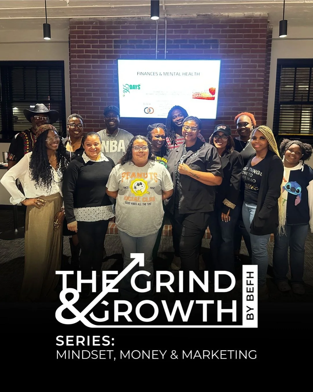 ✨ Money and mental health go hand in hand 💭💰⁠
⁠
Thank you to Toiane Taylor of 365 Days, 365 Chances Counseling Services for leading such an honest, healing conversation during our latest Grind & Growth workshop — “Finances & Men