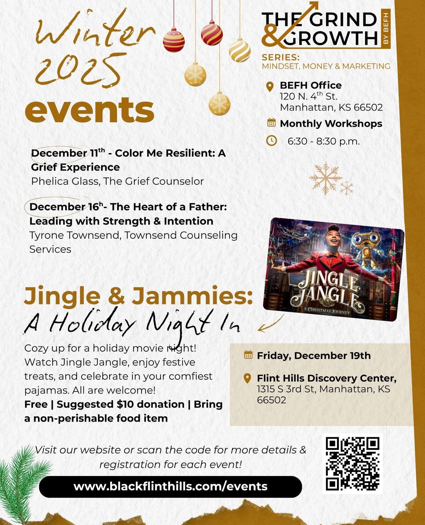 ❄️ Winter 2025 is packed with learning, laughs, and holiday cheer! Join us for the final two Grind &amp; Growth workshops of the year and our festive Jingle &amp; Jammies Christmas Party. 🎬✨⁠
⁠
Don&rsquo;t forget to bring a non-perishable food item 