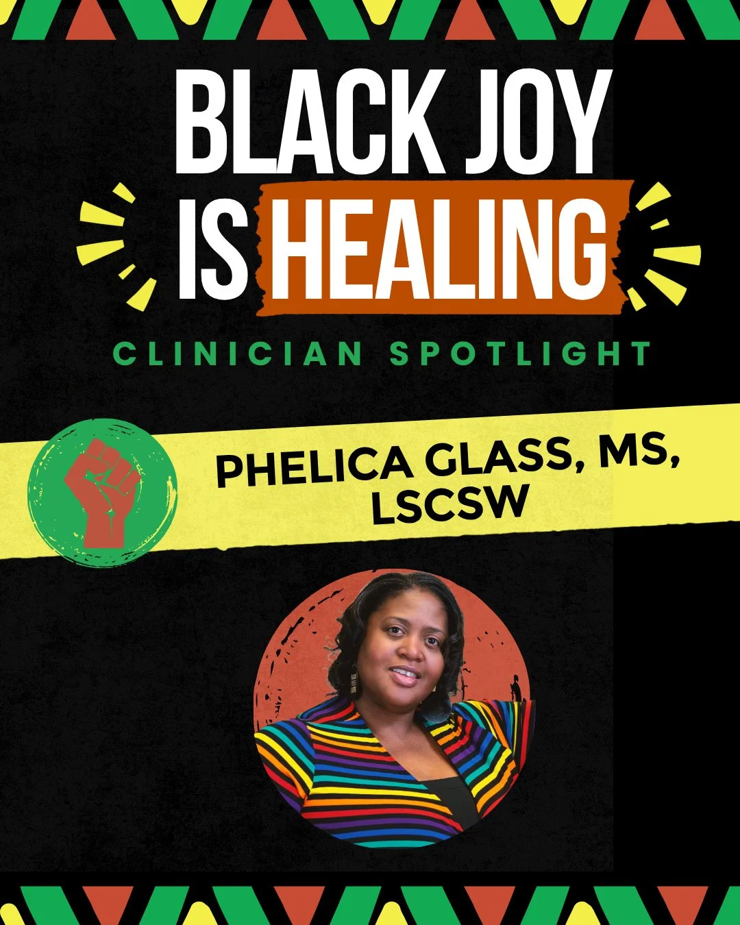 ✨ Clinician Spotlight: Meet Phelica Glass, The Grief Counselor⁠
⁠
As part of our Black Joy Program, we're honored to highlight Phelica Glass, known to many as The Grief Counselor.⁠
⁠
Phelica is passionate about helping children, families, and communi