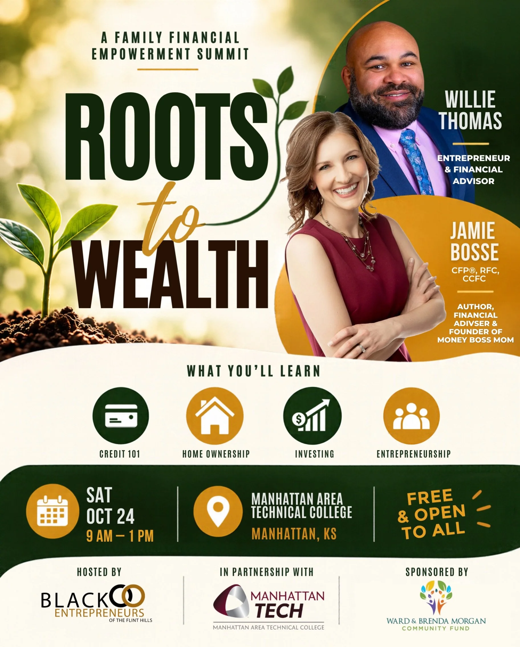 Let&rsquo;s talk about MONEY! 💰🌱

Credit. Homeownership. Investing. Entrepreneurship. Building generational wealth.

These are conversations we need to be having&mdash;and our kids need to be part of them, too!

Join us for ROOTS TO WEALTH, a FREE 