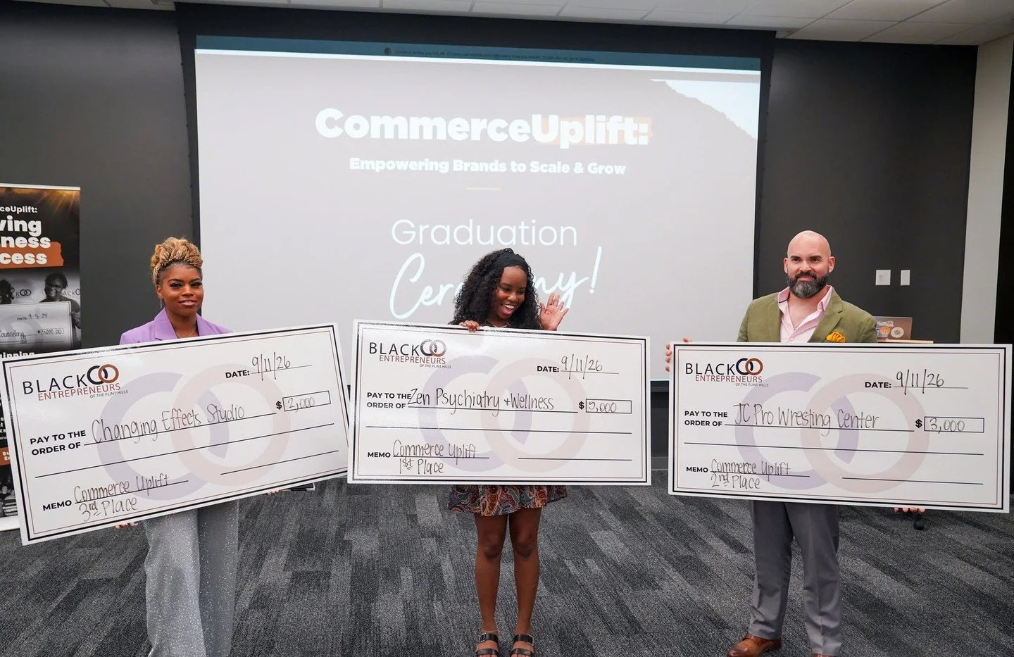 🏆 Big visions. Bold moves. Building what's next.⁠
⁠
We're celebrating the three pitch competition winners of Commerce Uplift Cohort 3! 🎉⁠
⁠
Each entrepreneur is building something meaningful, and we're excited to recognize their accomplishments, hi