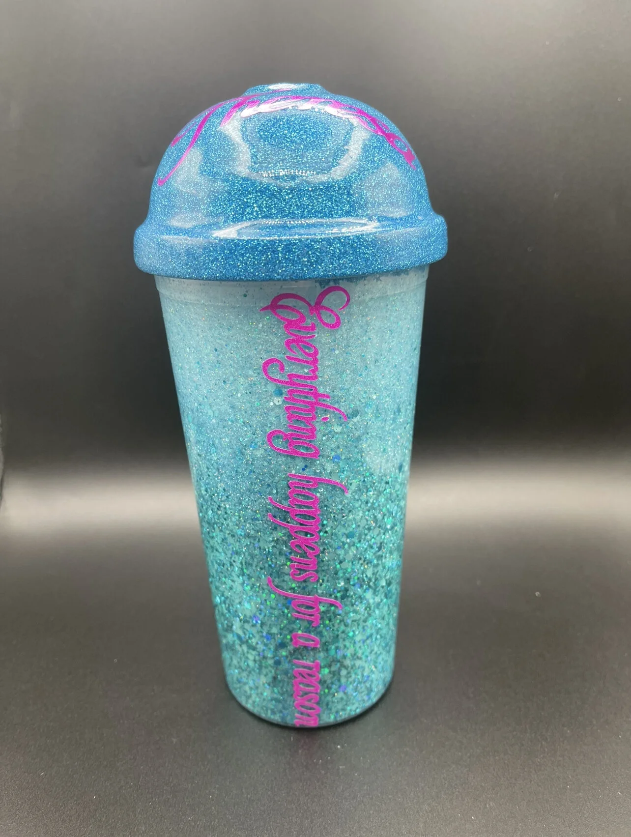 Teal Inspiration Snow Globe Tumbler