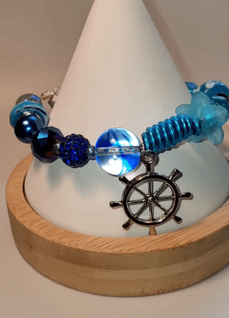 Blue Multi-Bead Component Bracelet