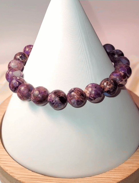 Natural Purple Imperial Jasper Bead bracelet