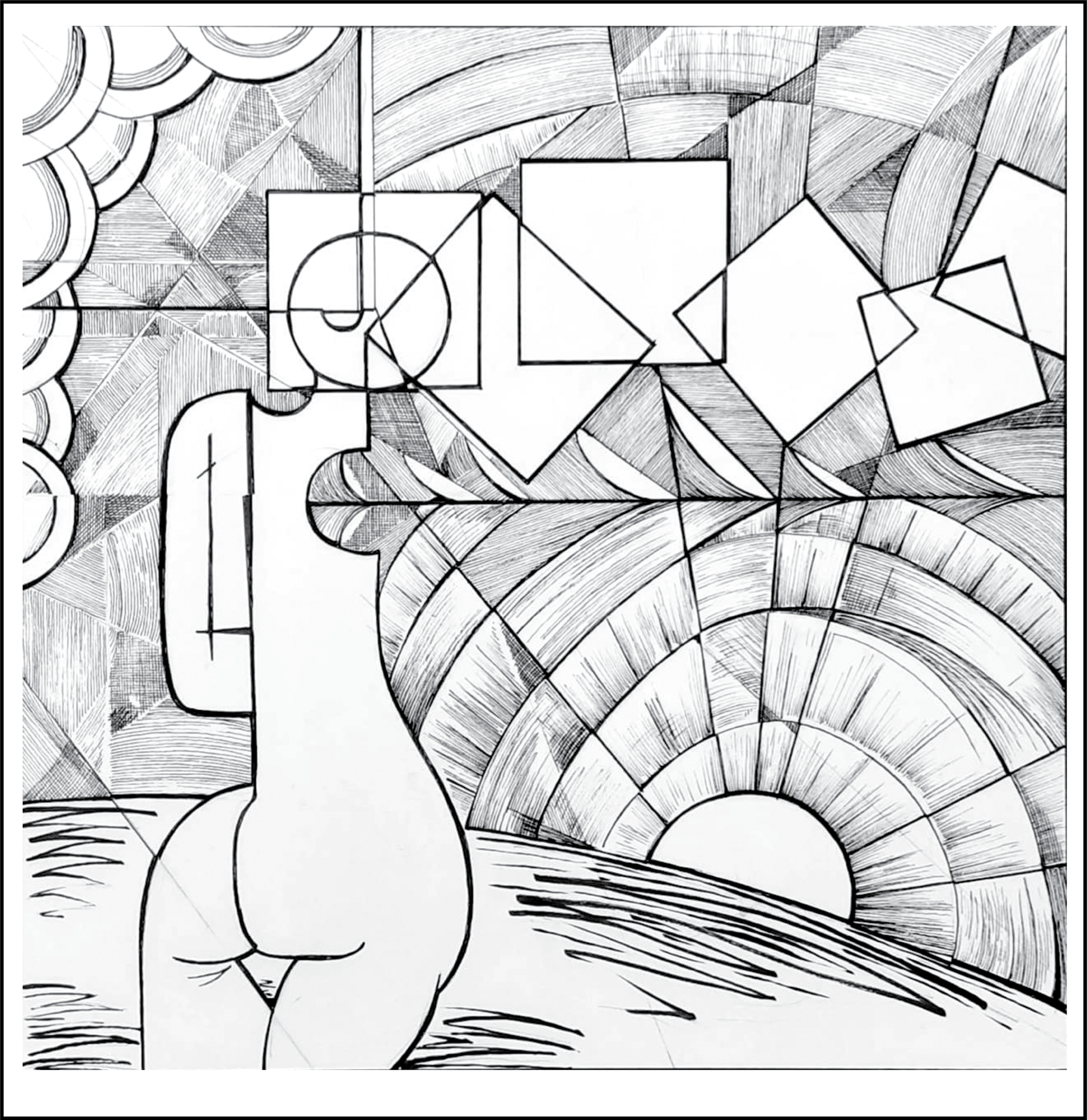 New Day ~ pen and ink, 14"x14" $700CND