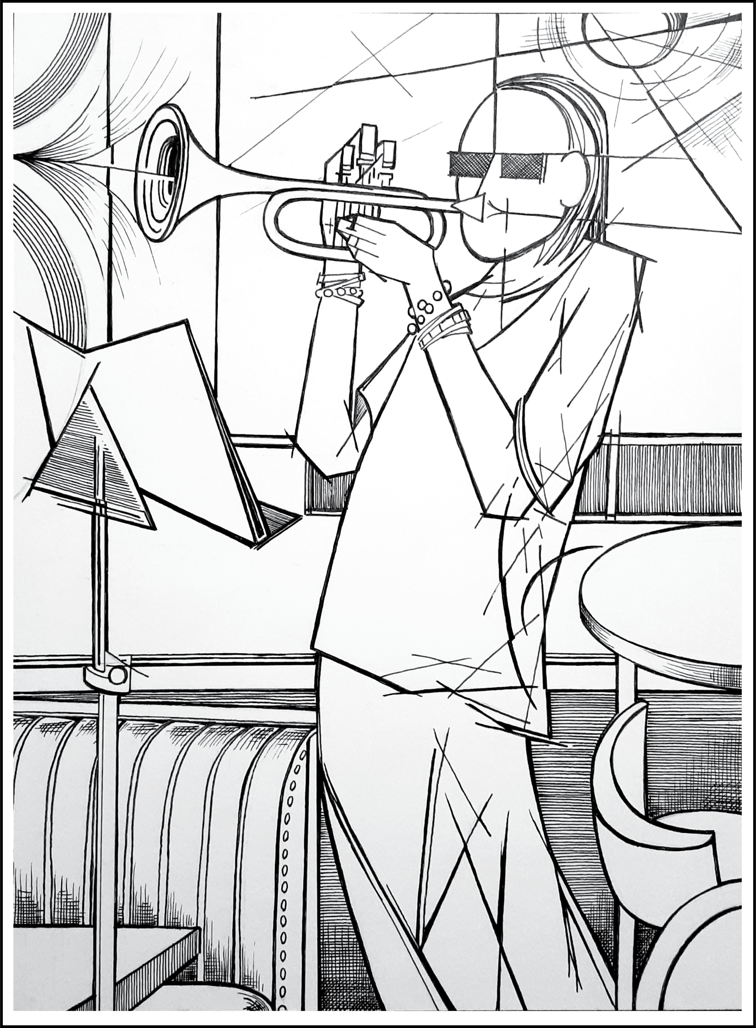 Brownman Ali ~ pen and ink, 17"x14" sold