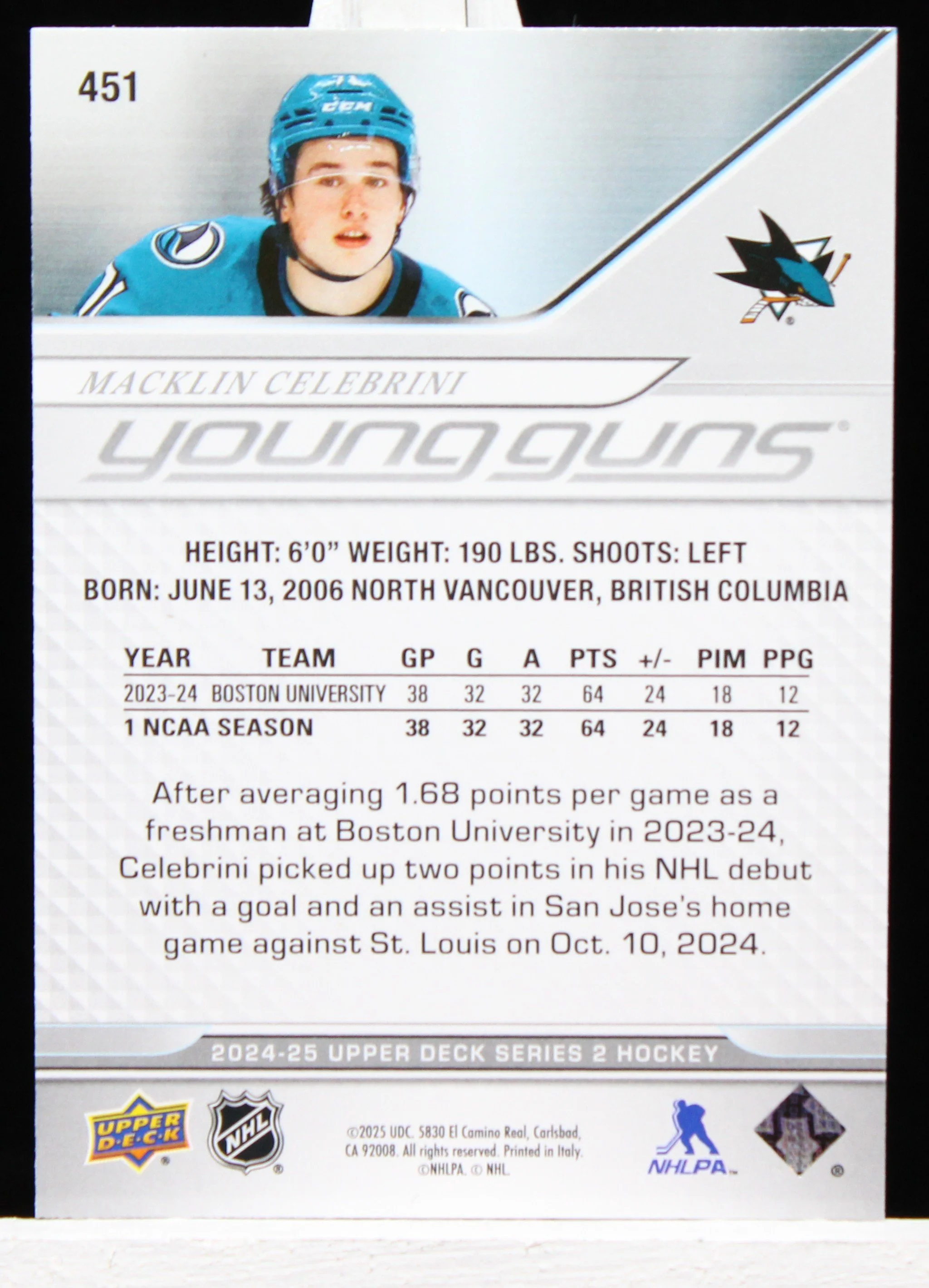 Macklin Celebrini UD S2 Young Guns RC B.JPG