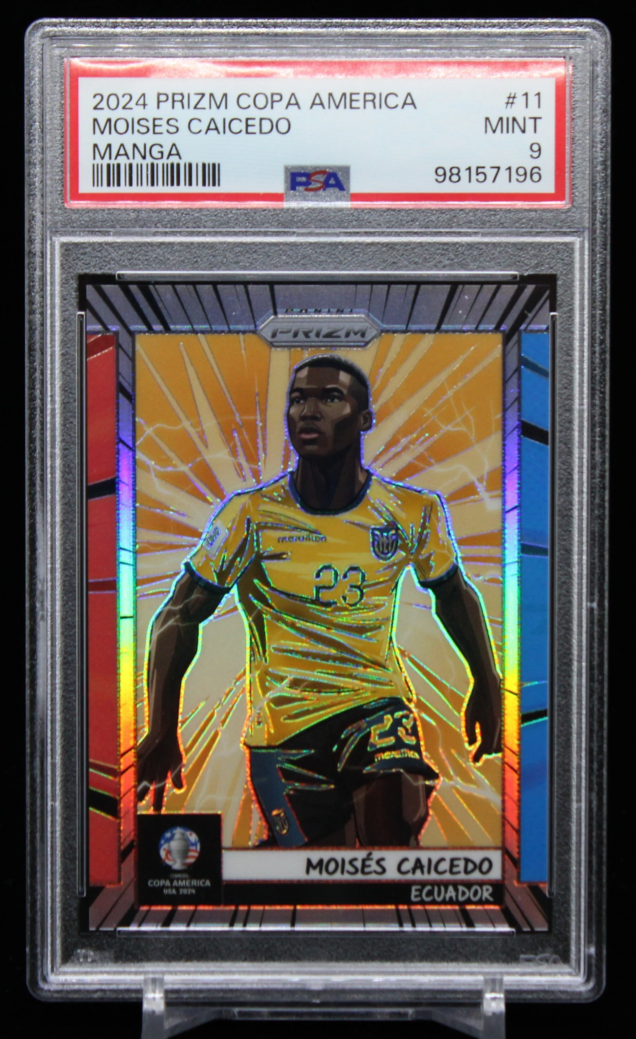 Moises Caicedo Prizm Copa 2024 Manga PSA 9 F.JPG