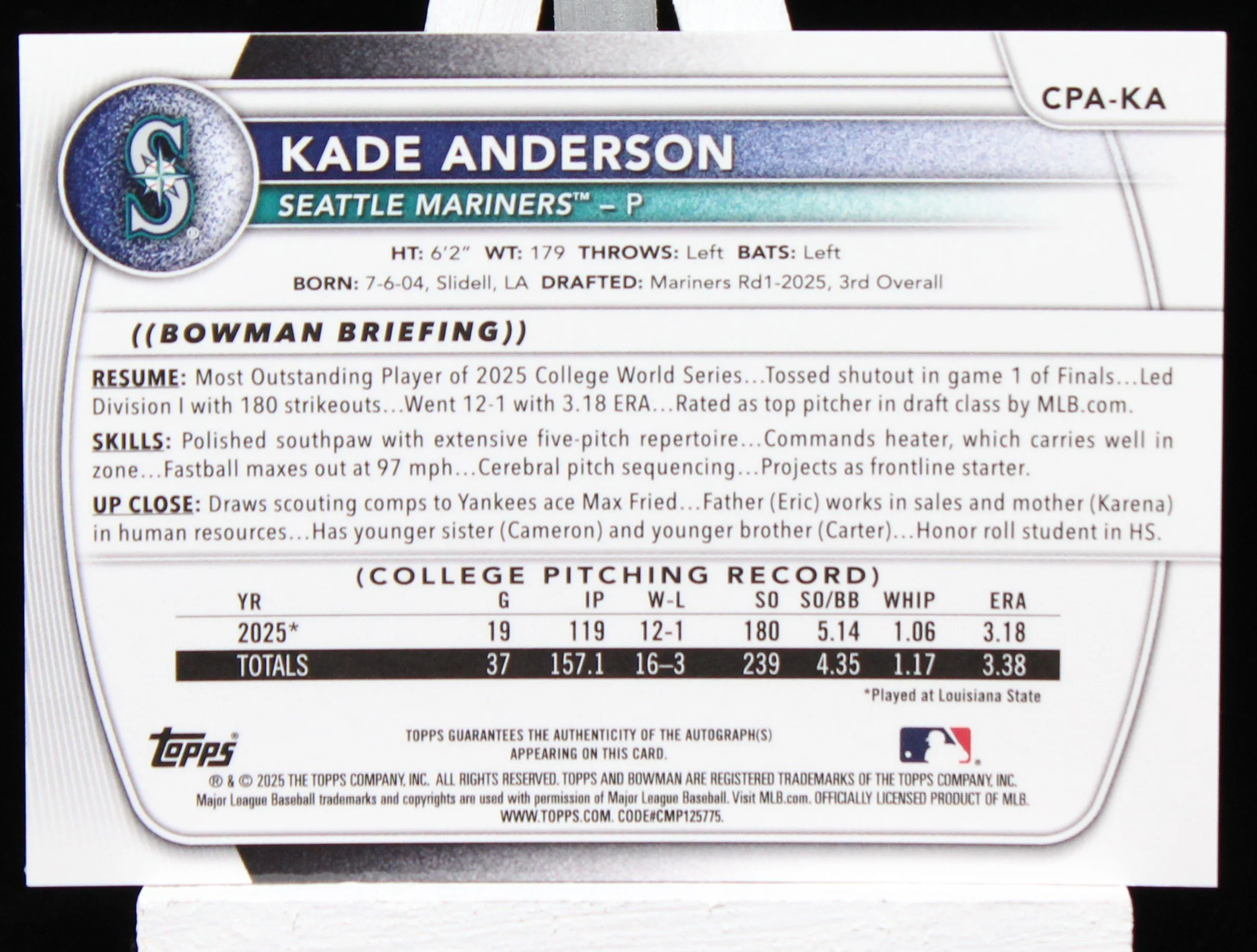 Kade Anderson Bowman 1st Chrome Prosp Auto B.JPG