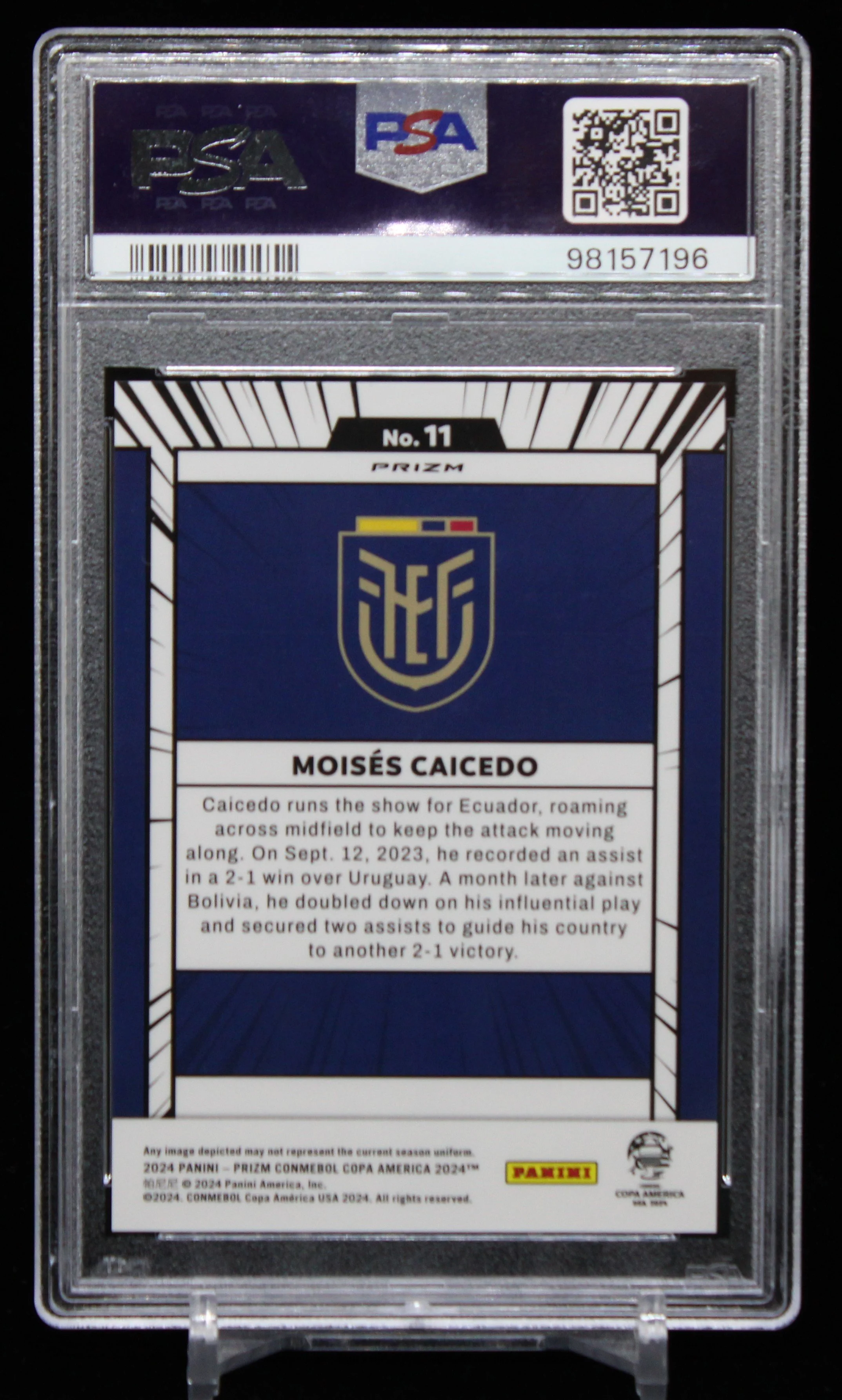 Moises Caicedo Prizm Copa 2024 Manga PSA 9 B.JPG