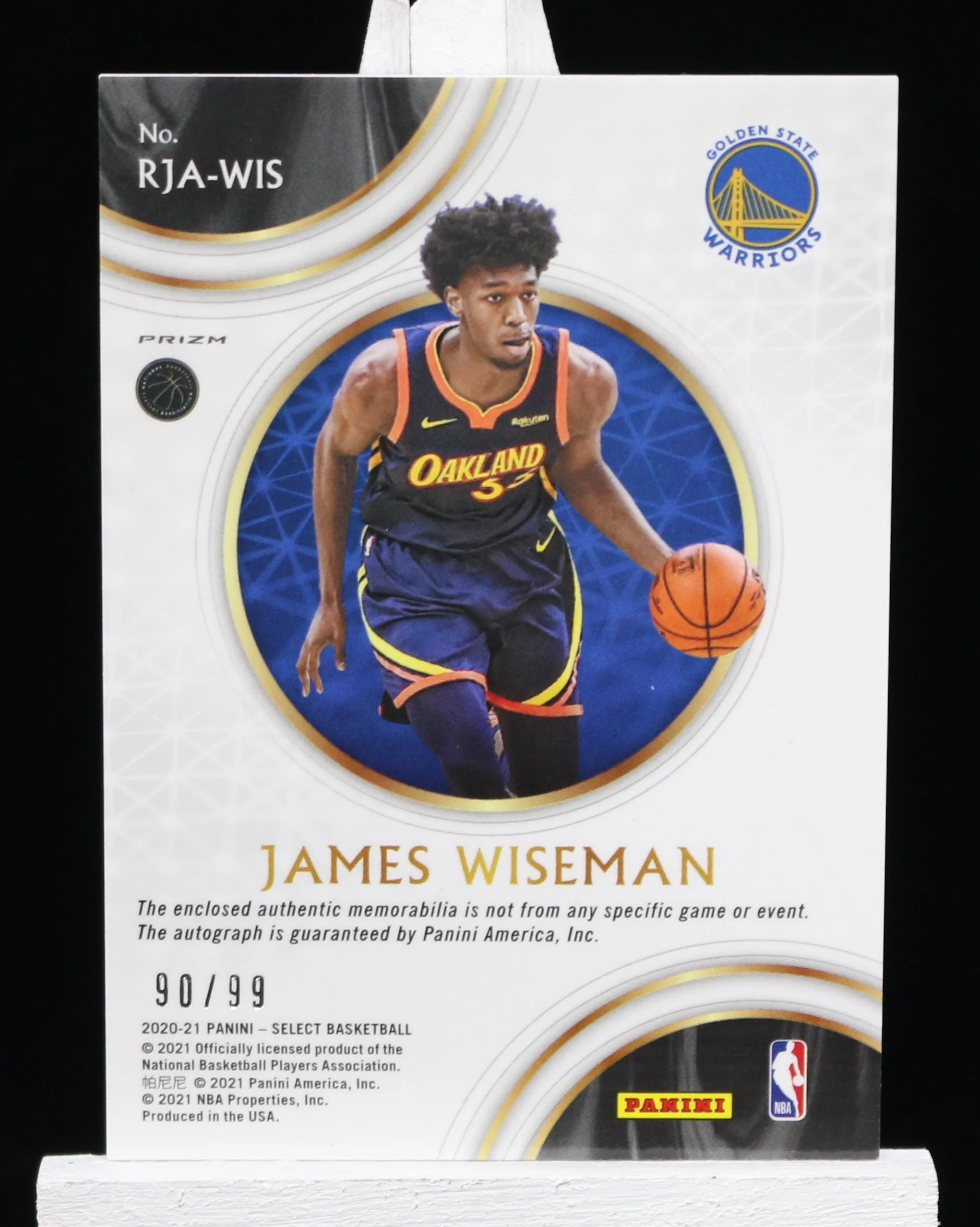 202021 Panini Select James Wiseman Rookie Jersey Autographs RC RJA