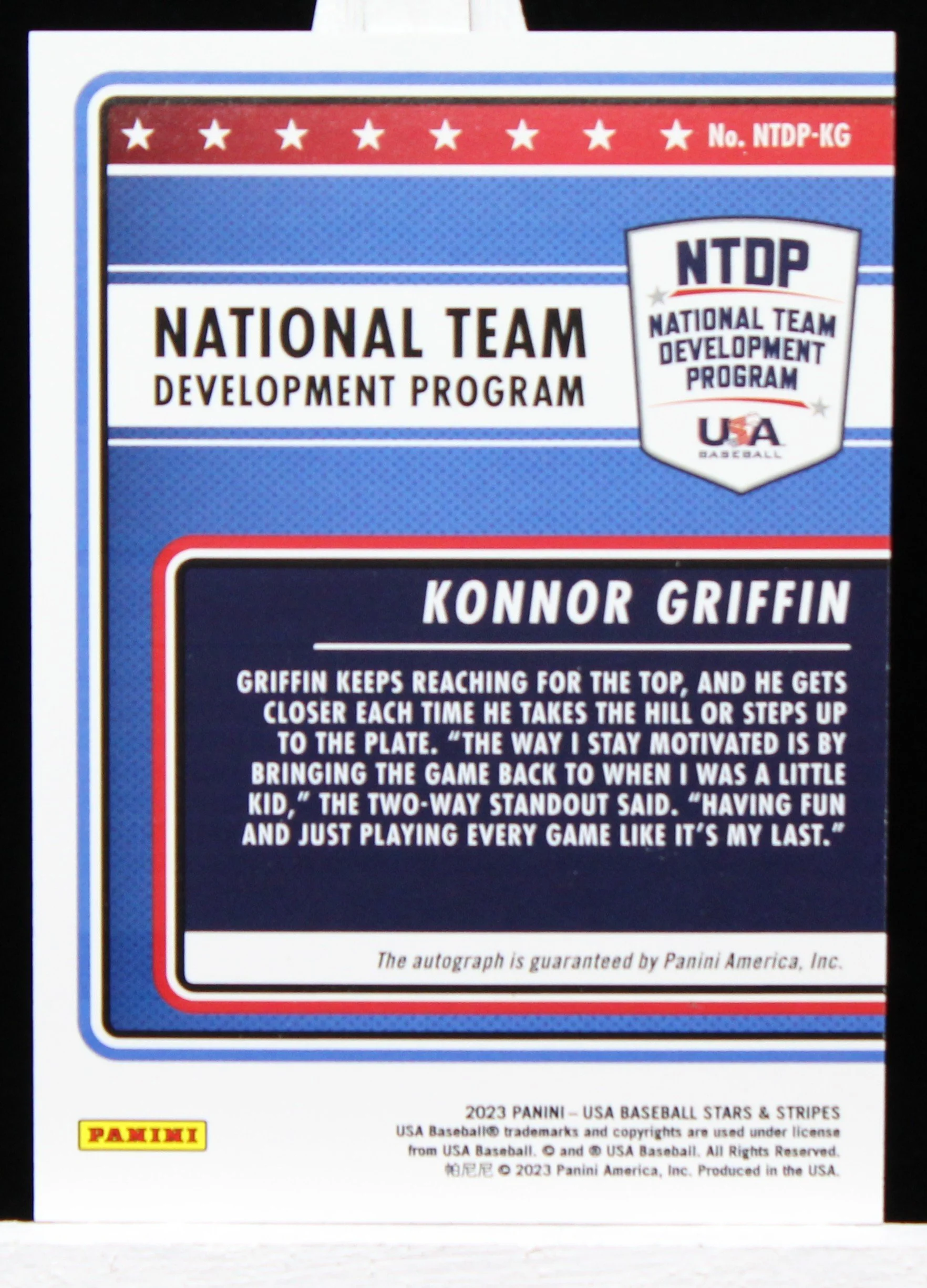 Konnor Griffin Panini USA S&S 2023 Auto B.JPG