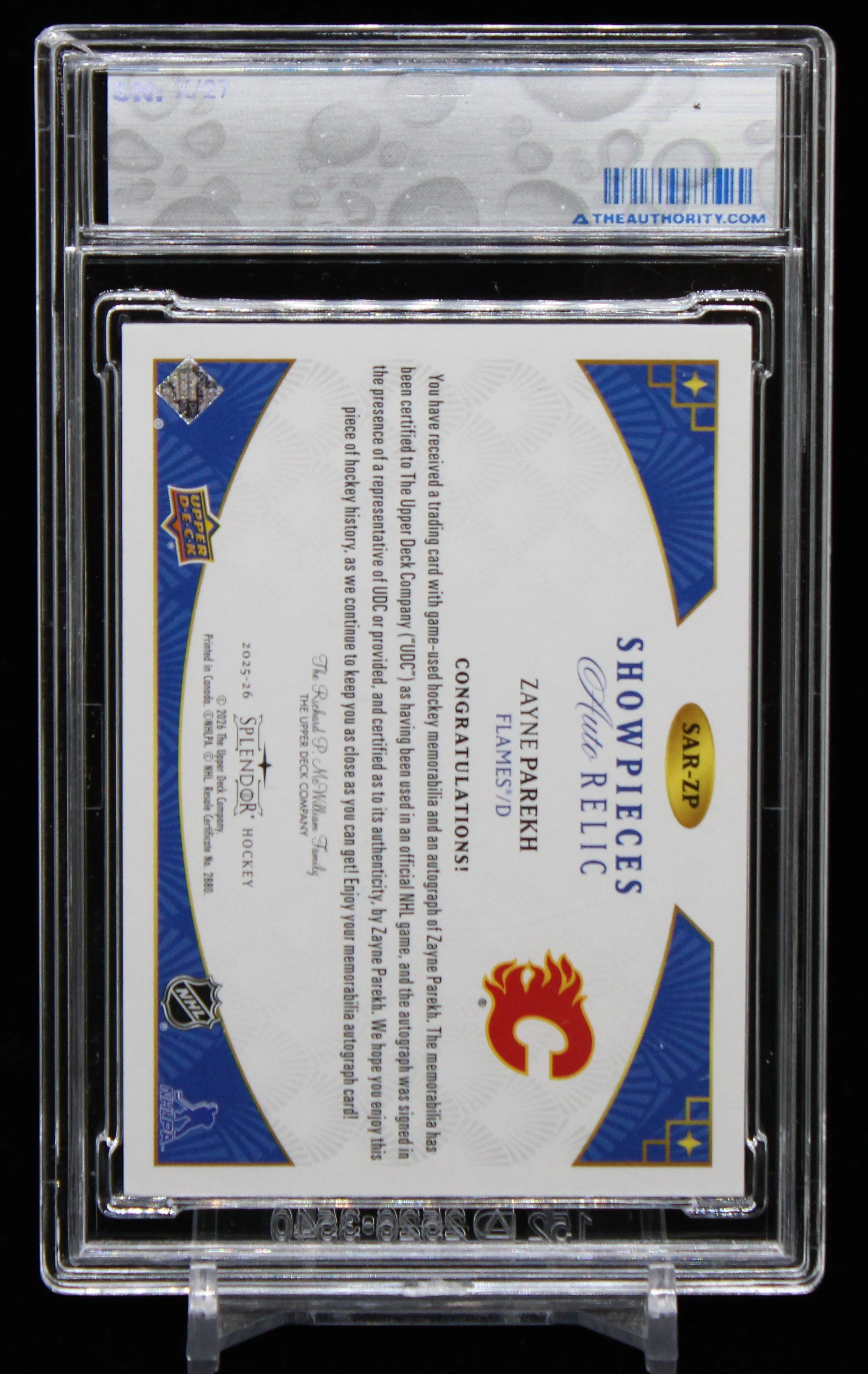 Zayne Parekh UD Splendor 25-26 Showpieces Patch Auto B.JPG