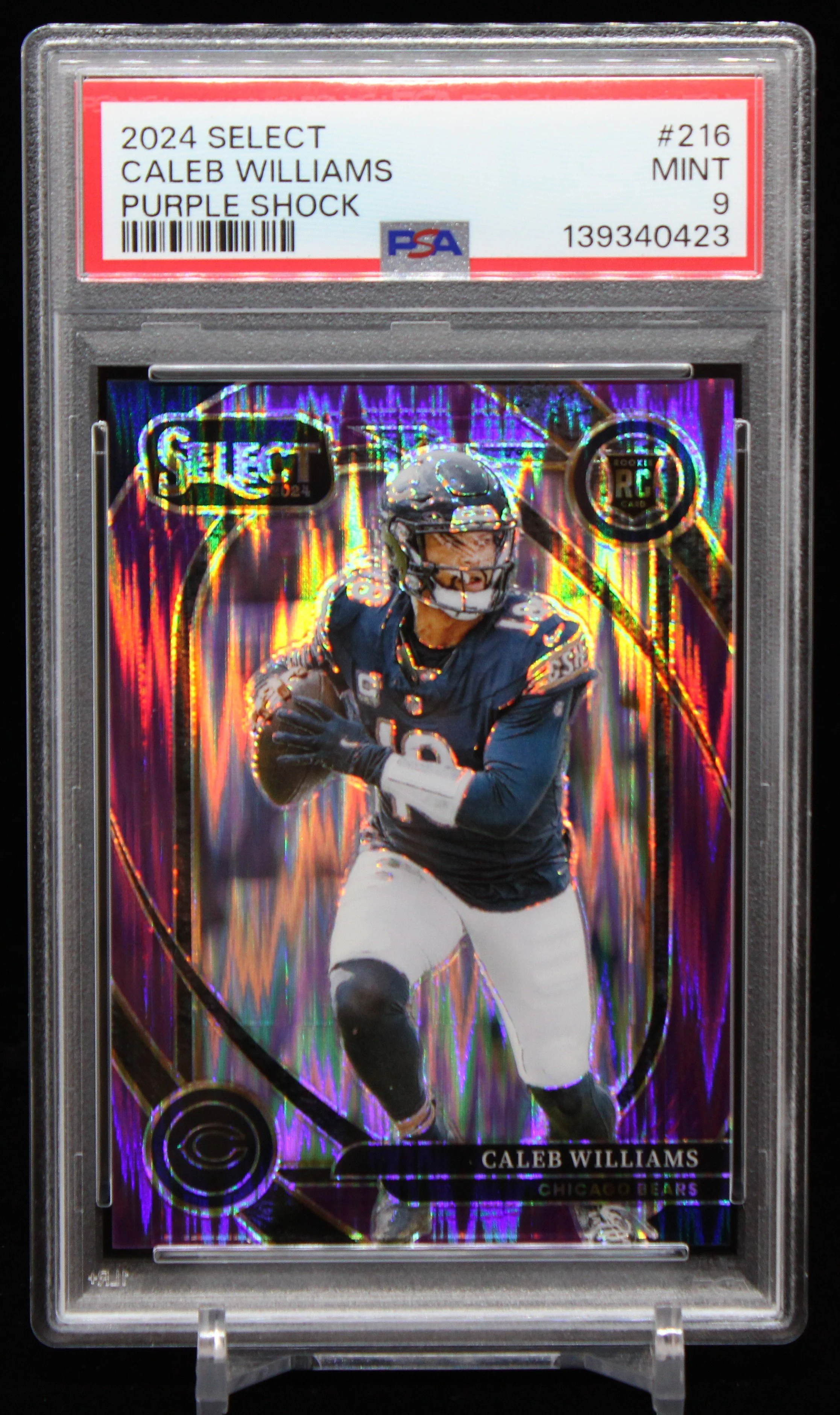 Caleb Williams Select Club Level RC Purple Shock PSA 9 F.JPG