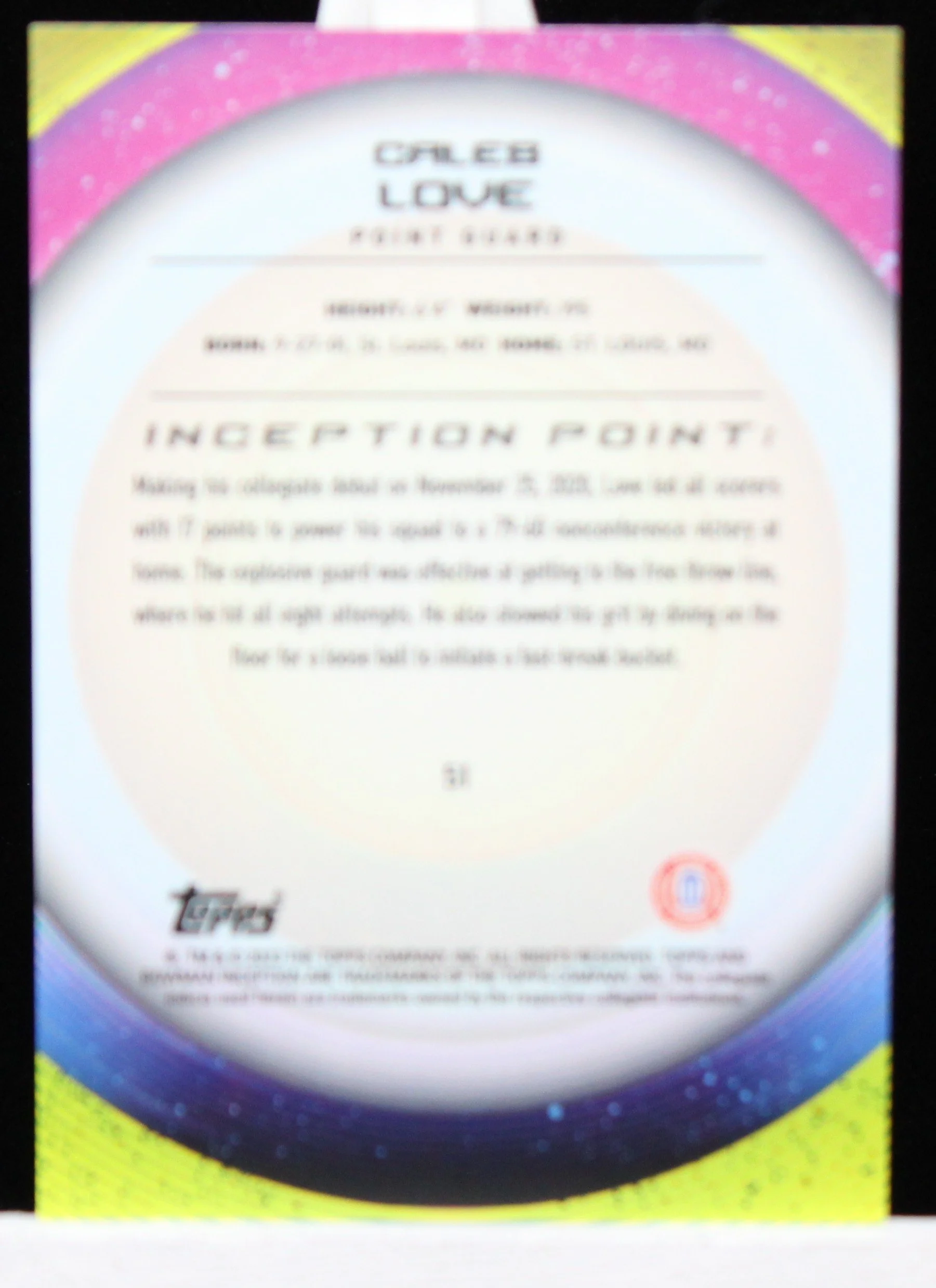 Caleb Love BowU Inception 2023 Base Red B.JPG