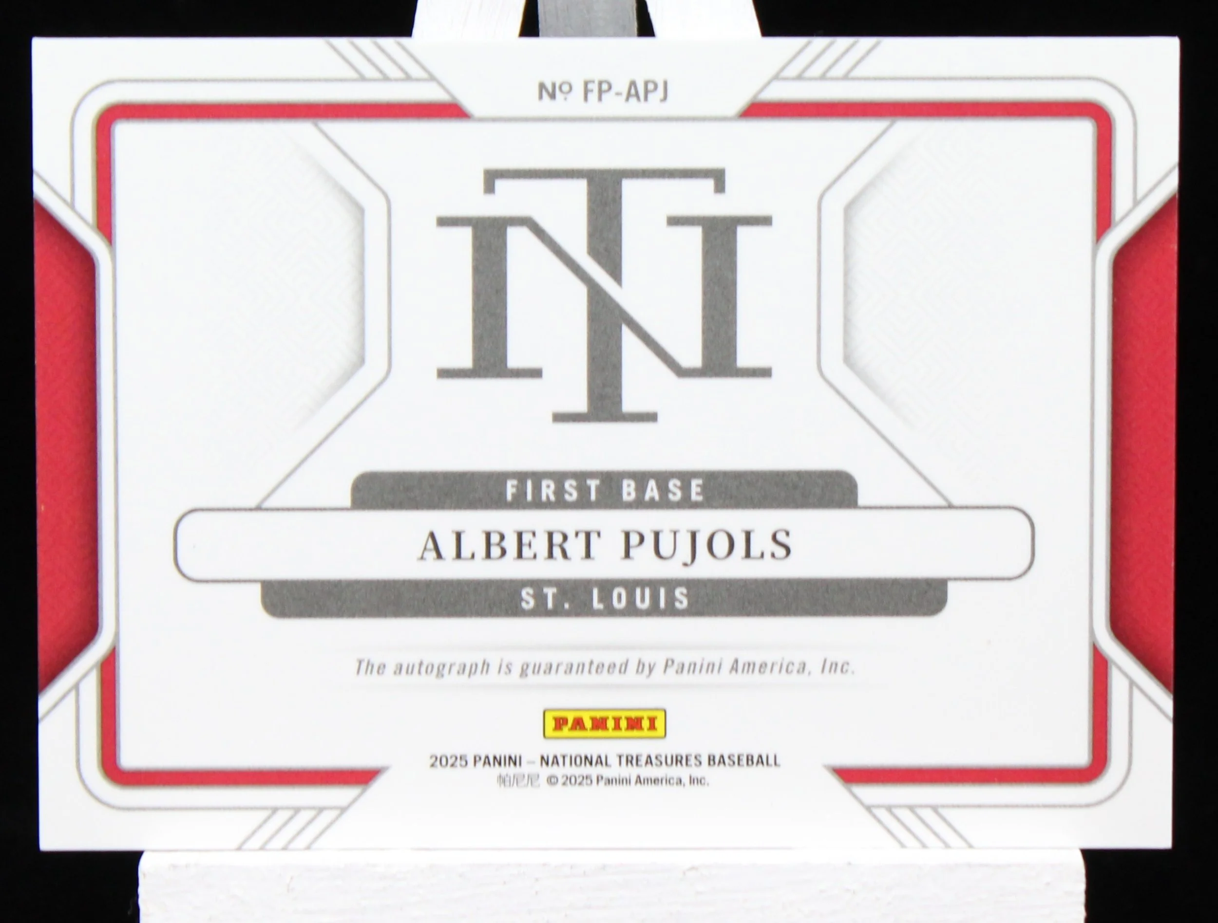 Albert Pujols NT 2025 Field Pass Auto Emerald B.JPG
