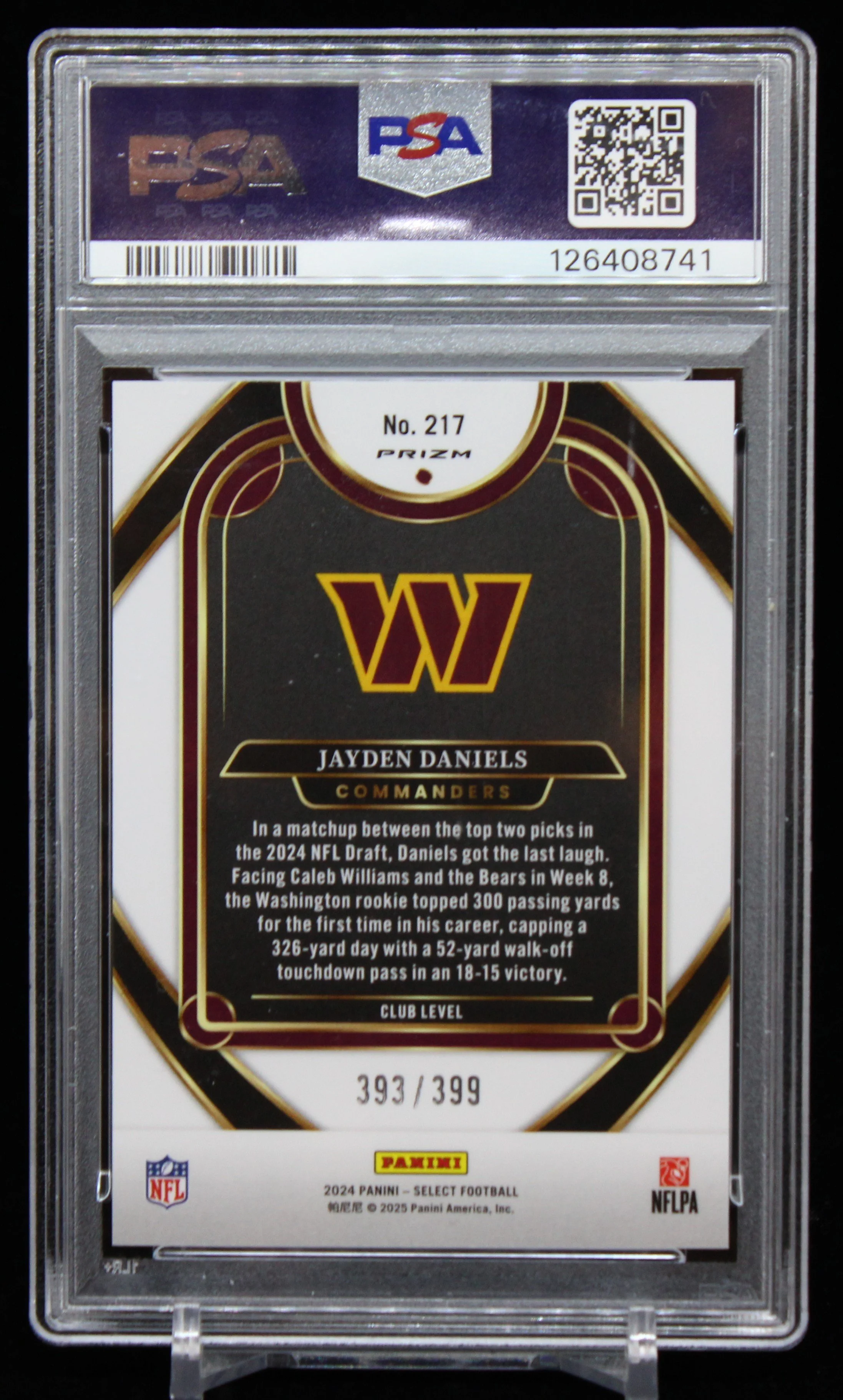 Jayden Daniels Select Club RC Orange Shock PSA 10 B.JPG