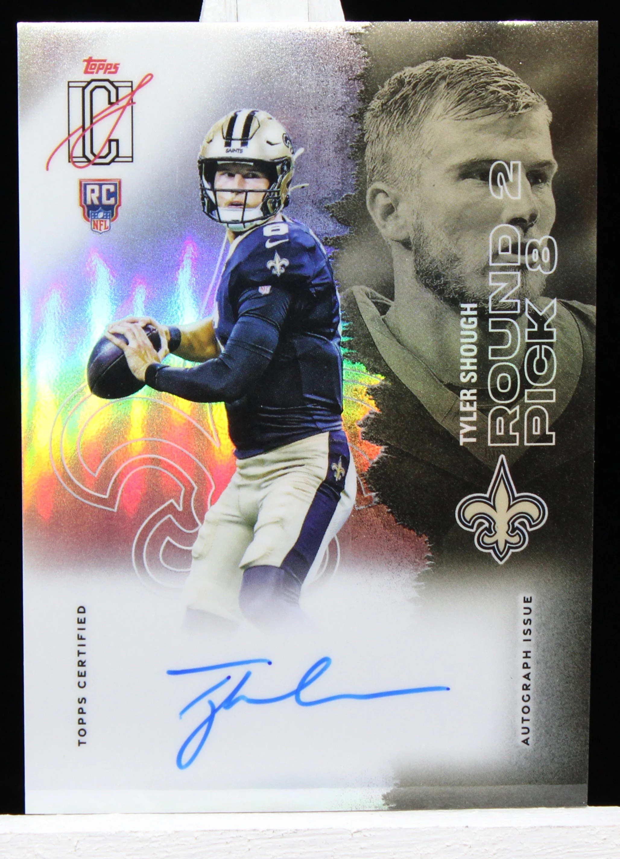 Tyler Shough Topps Sig Class Rookie Class Chrome Auto F.JPG