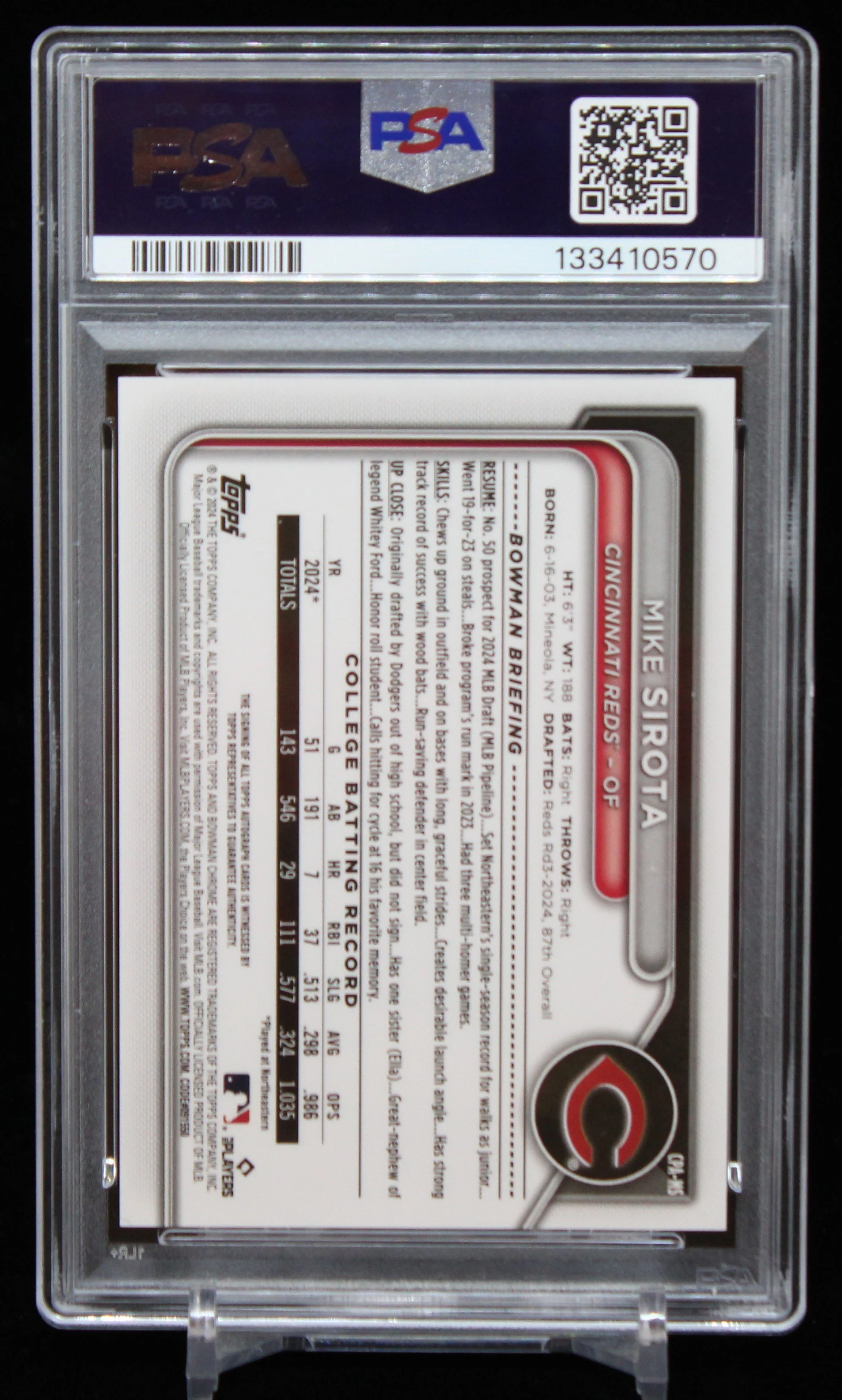 Mike Sirota BowDraft 1st Auto Green PSA 9 B.JPG