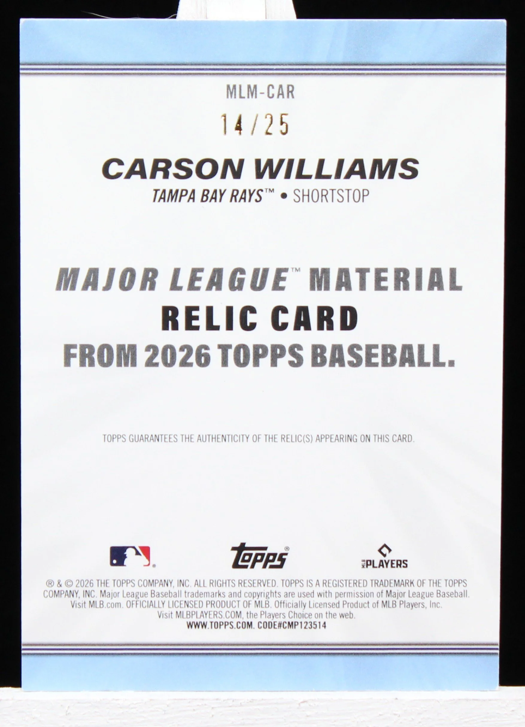 Carson Williams Topps S1 MLM RC Orange B.JPG