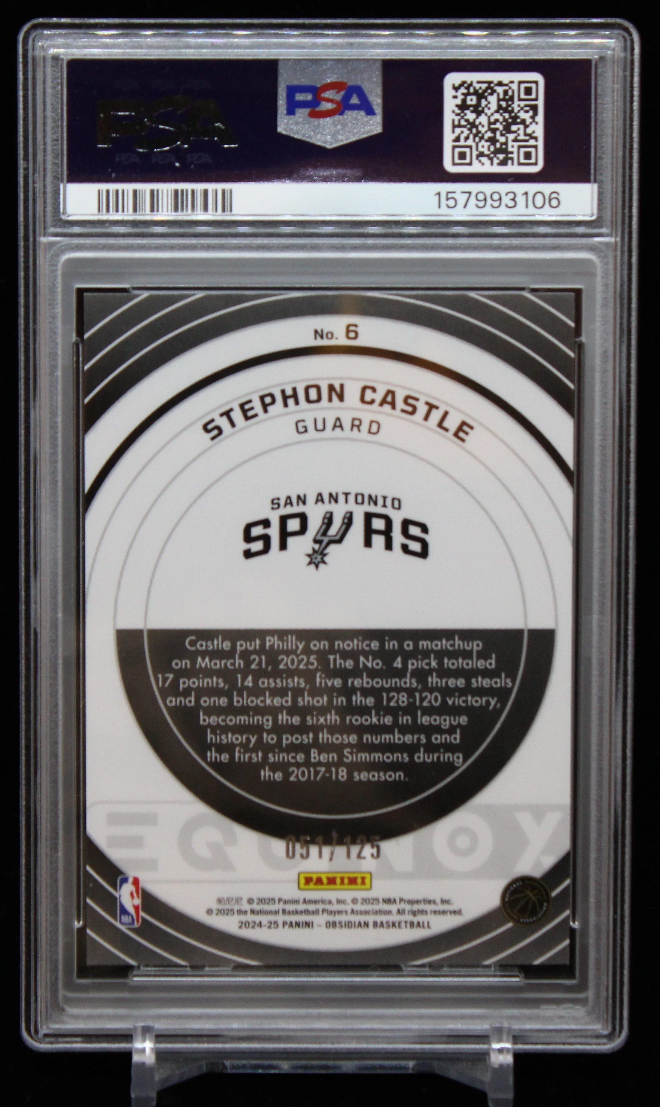 Stephon Castle Obsidian Equinox RC PSA 10 B.JPG