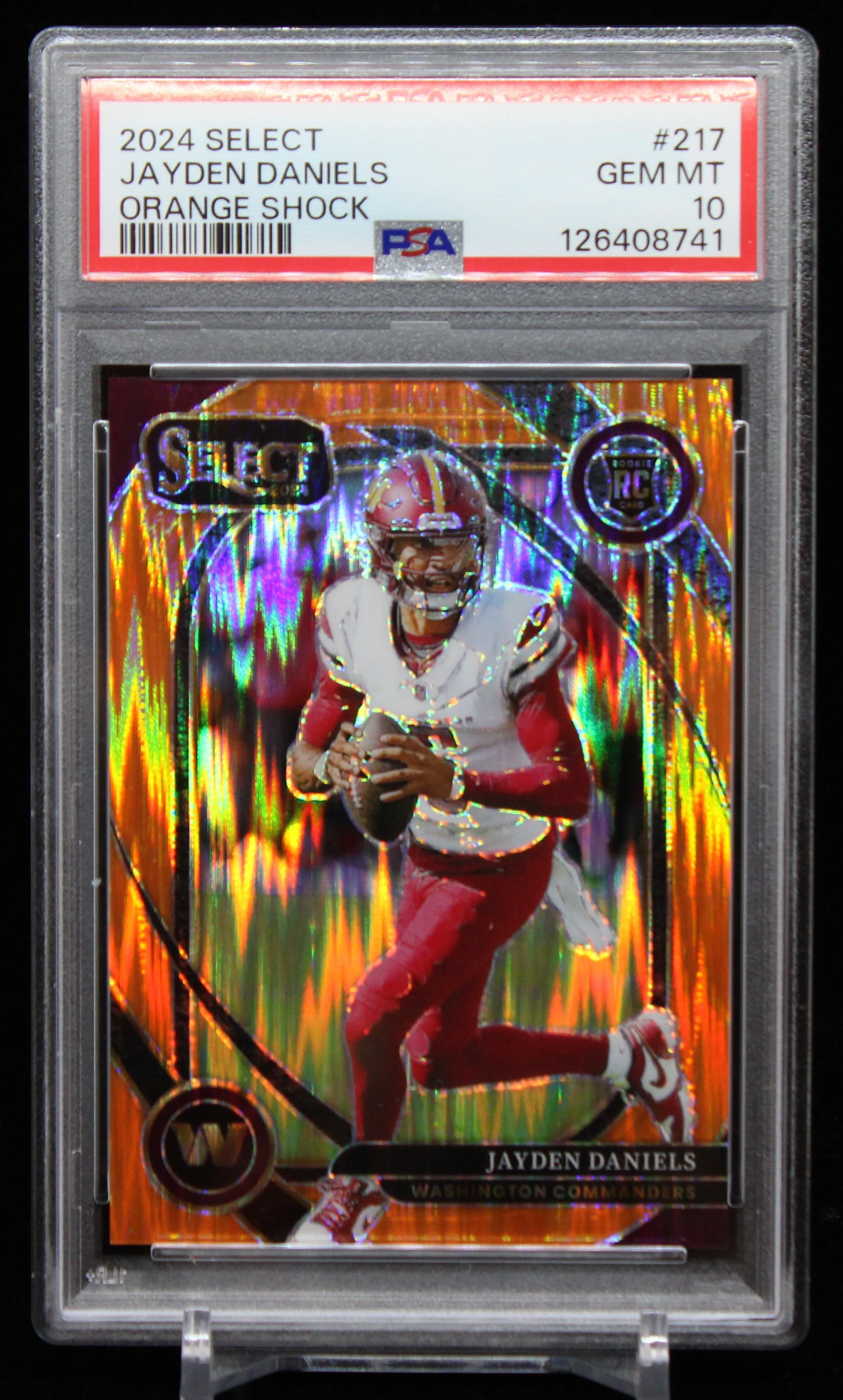 Jayden Daniels Select Club RC Orange Shock PSA 10 F.JPG